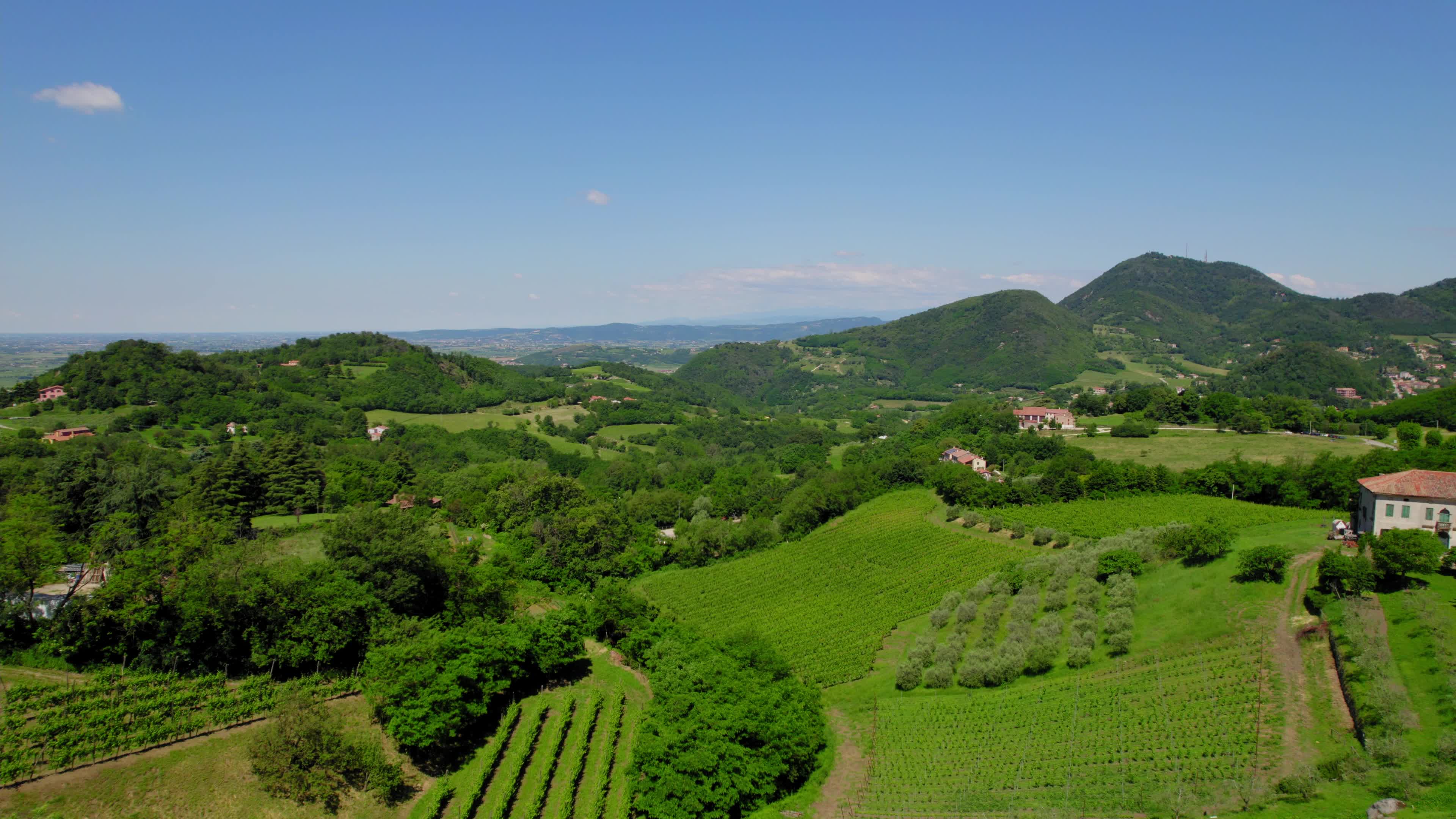 Drone View Of Euganean Hills, Italy