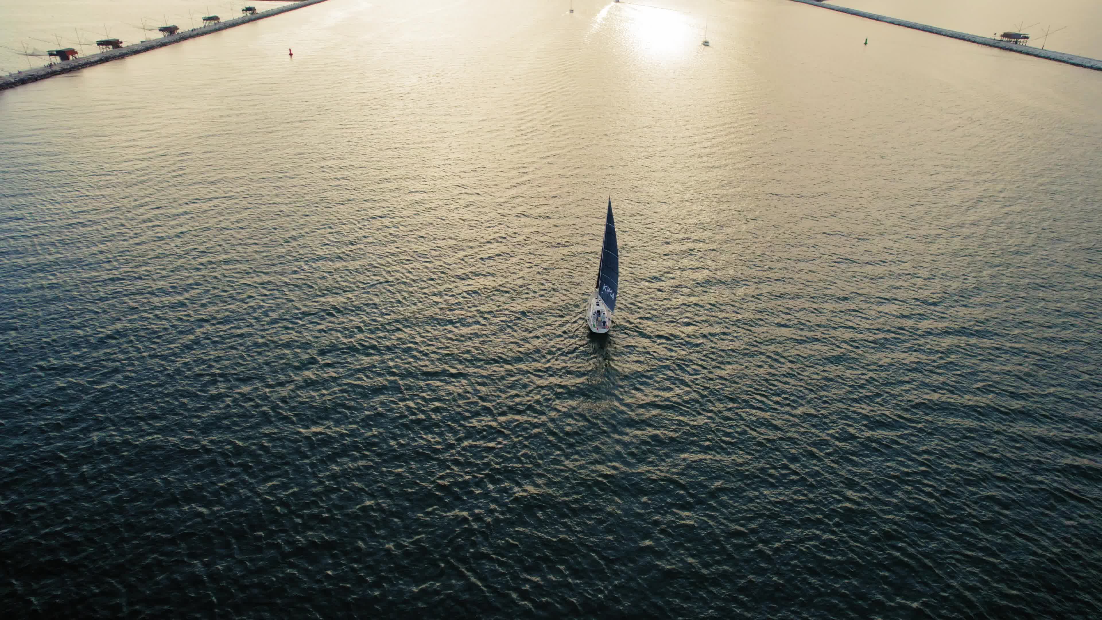 Drone View Of Chioggia, Italy During The Sunset