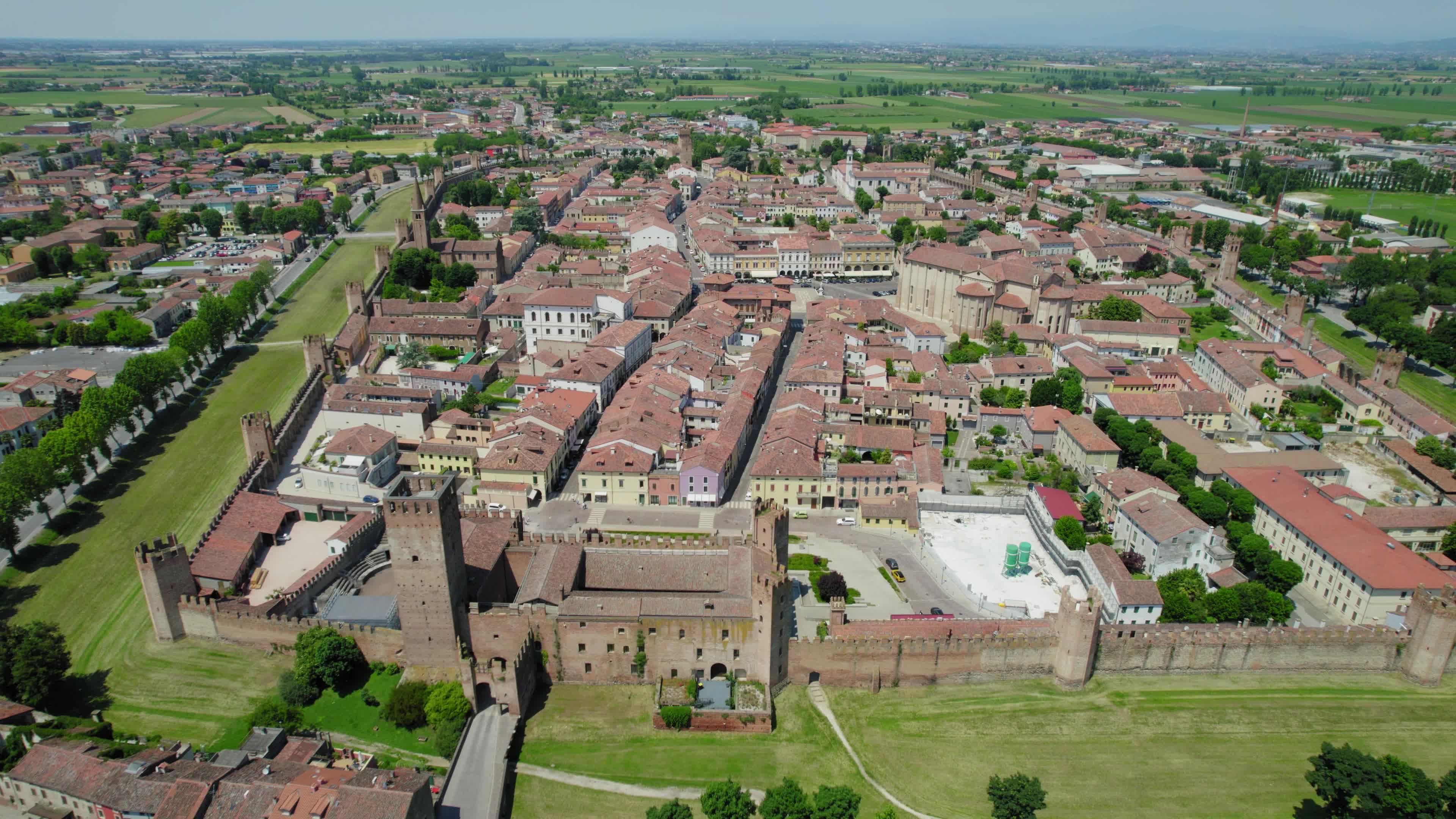 Drone View Of Montagnana, Italy
