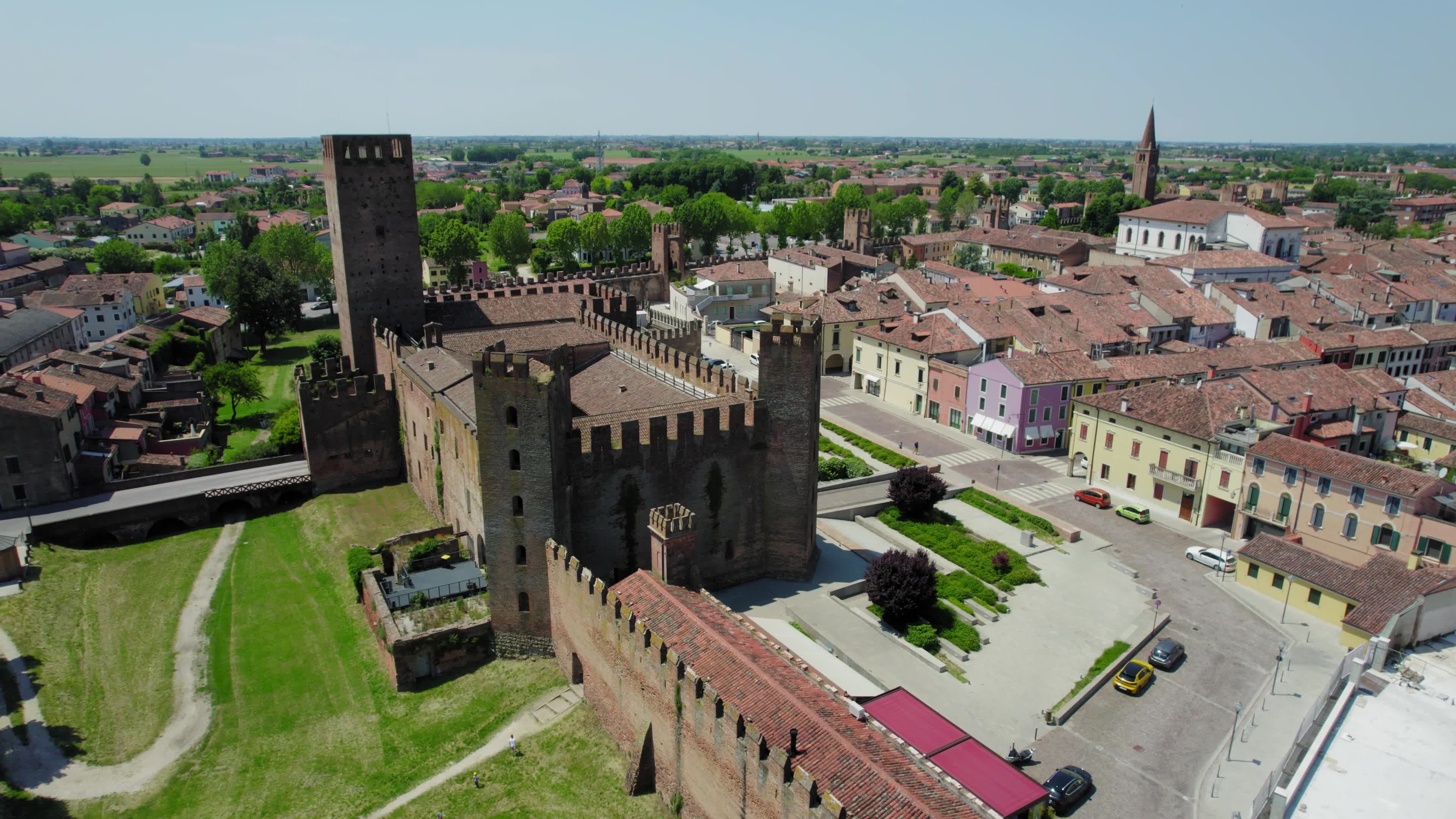 Drone View Of Montagnana, Italy