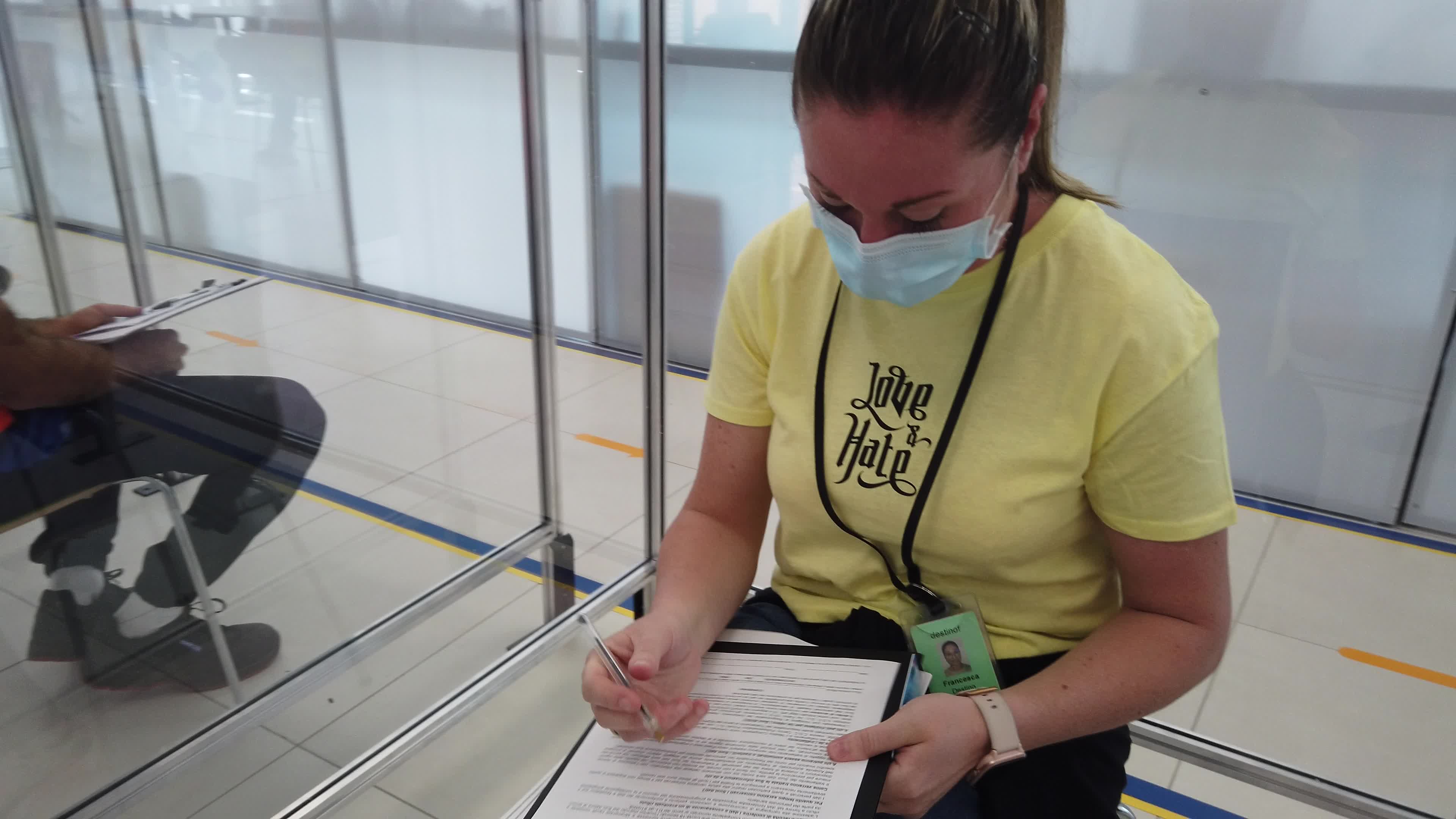 Vaccination point inside the Amazon logistic