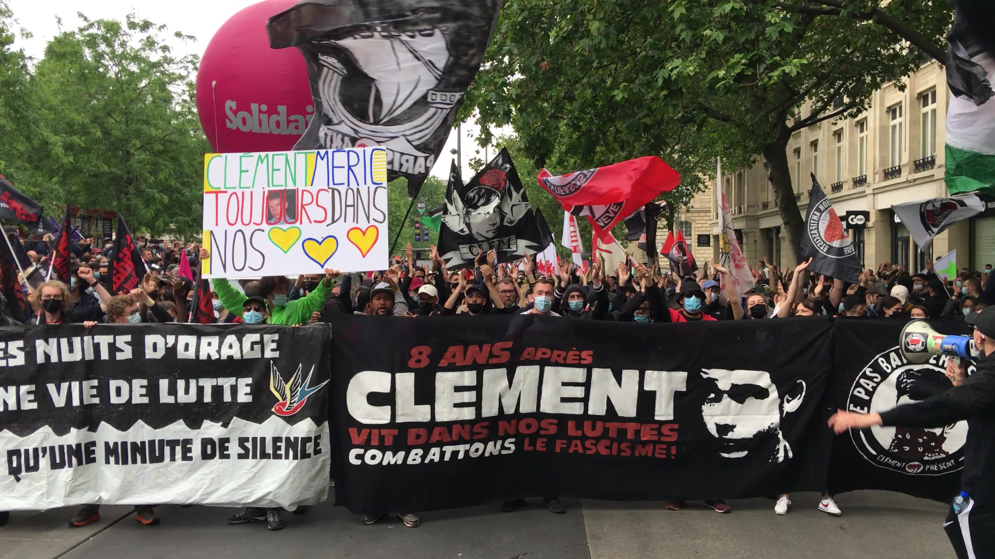 Anti-fascist Demonstration In Tribute To Clement Meric