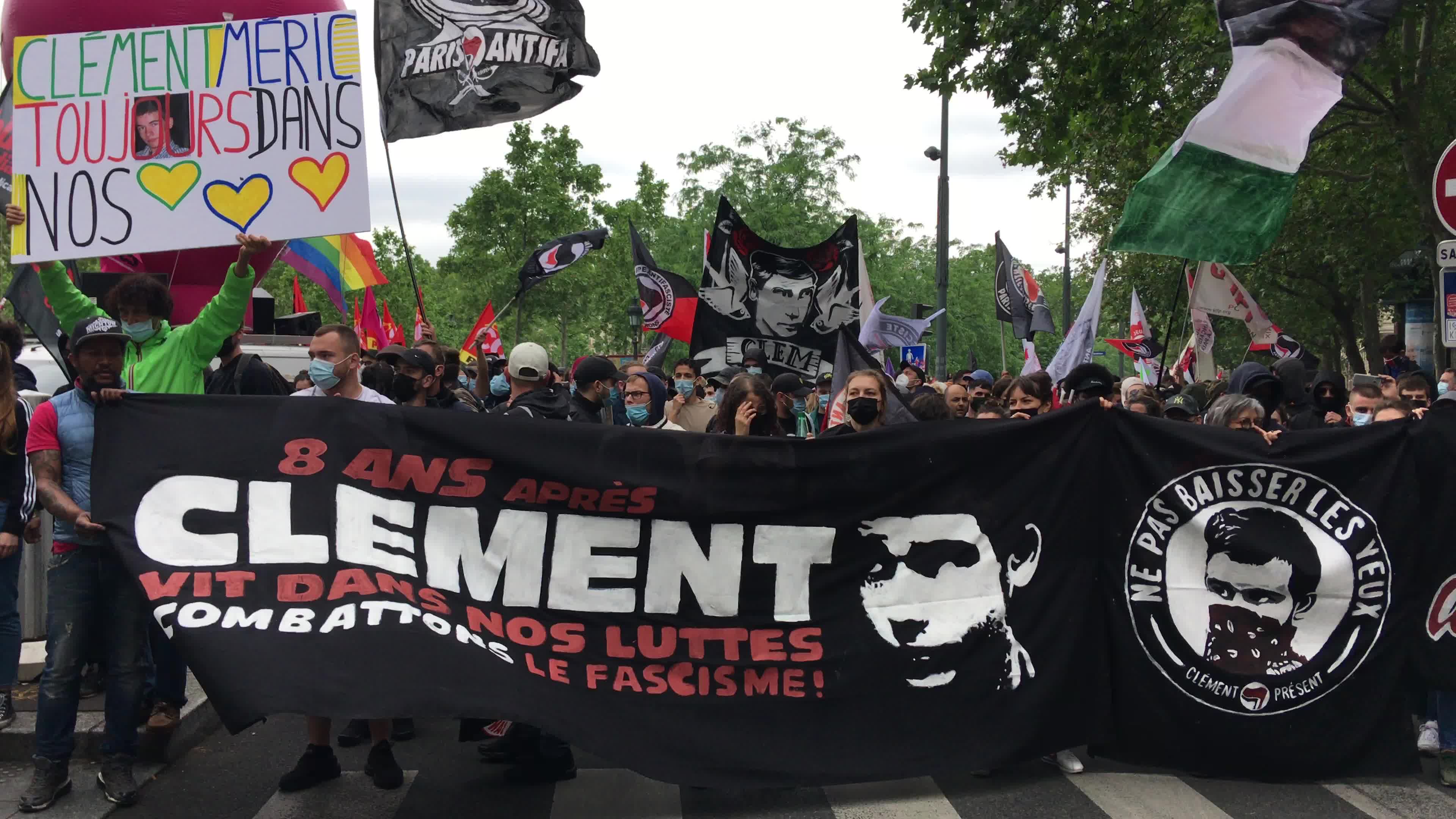 Anti-fascist Demonstration In Tribute To Clement Meric