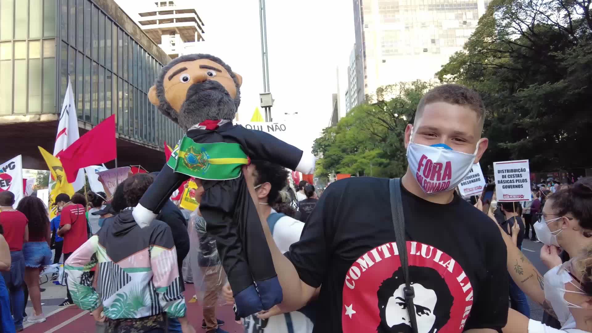 Anti-government protest in Sao Paulo, Brazil