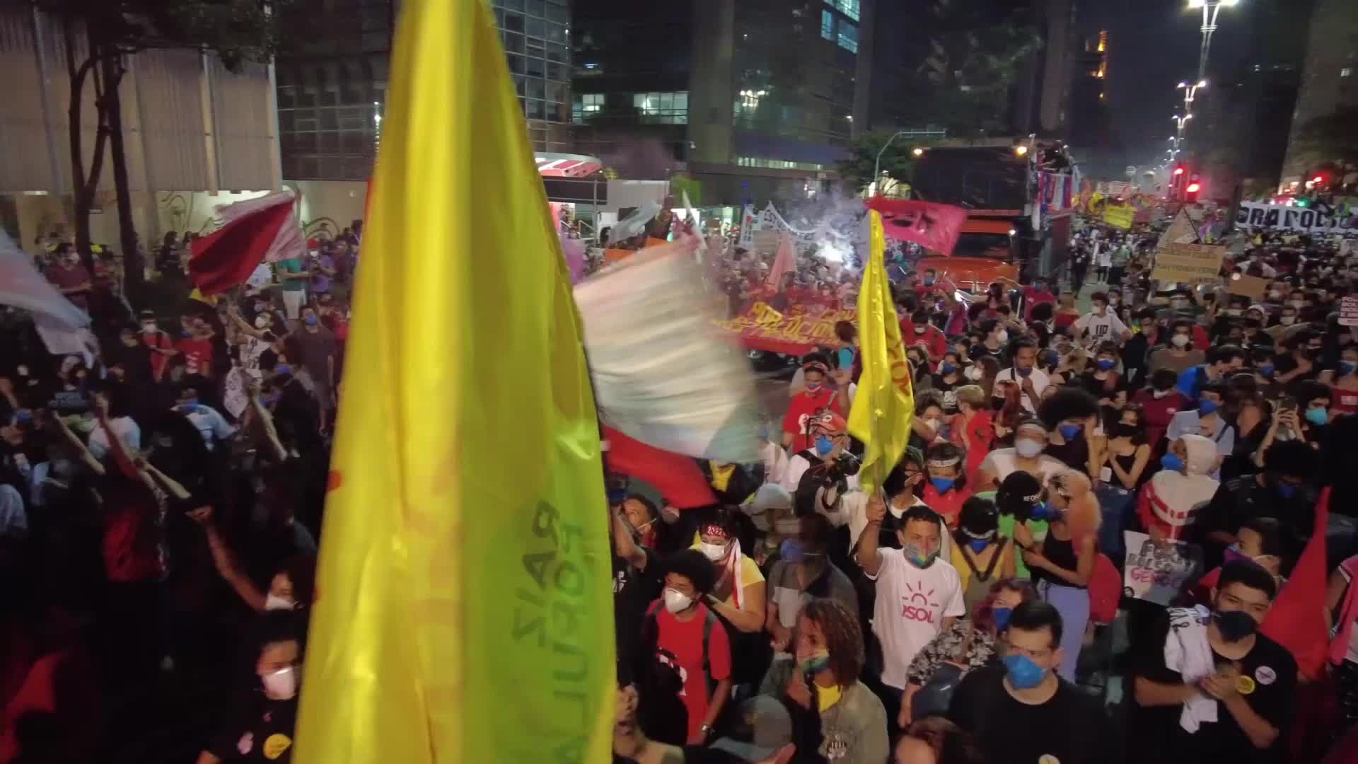 Anti-government protest in Sao Paulo, Brazil