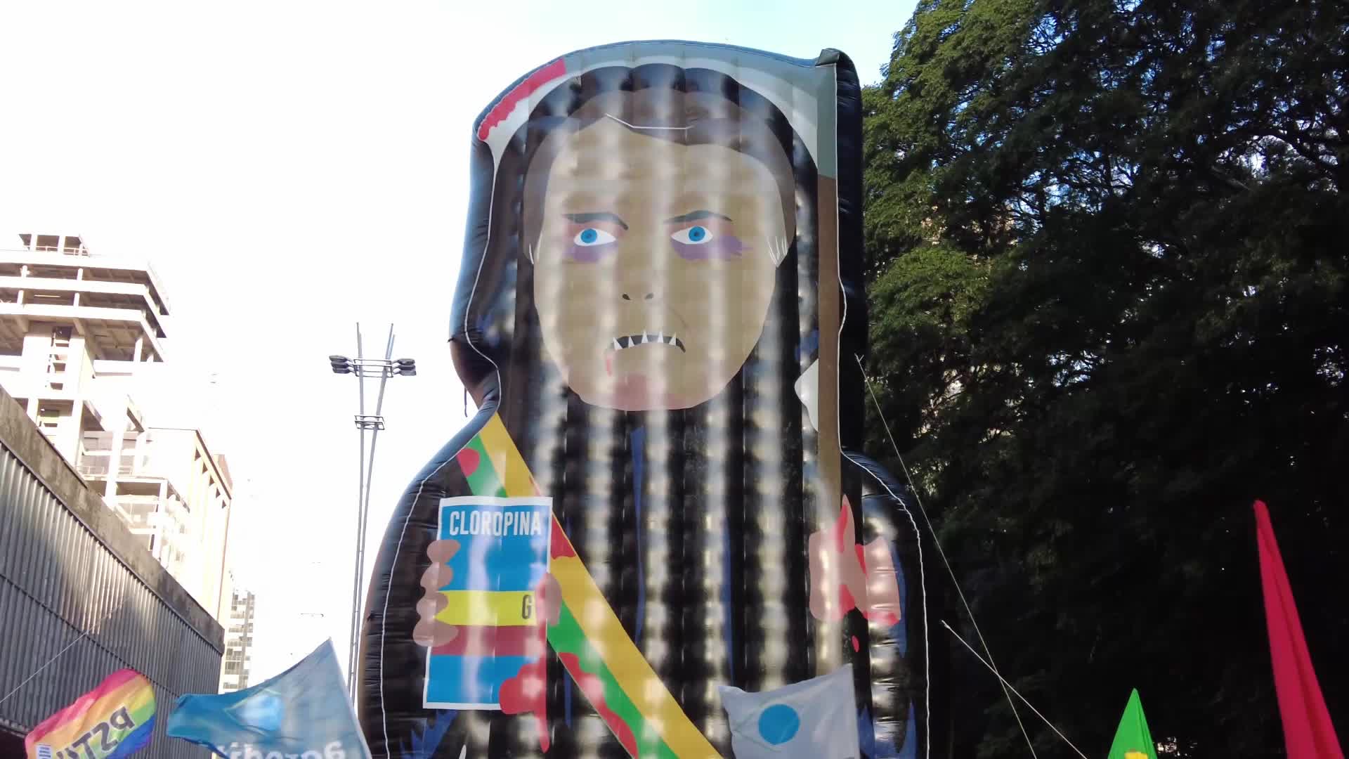 Anti-government protest in Sao Paulo, Brazil
