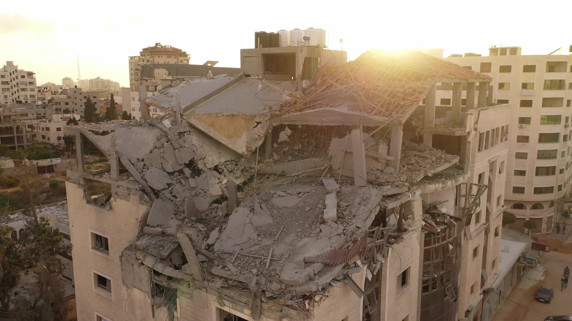 Drone footage of Gaza aftermath of 11 days conflict with Israel