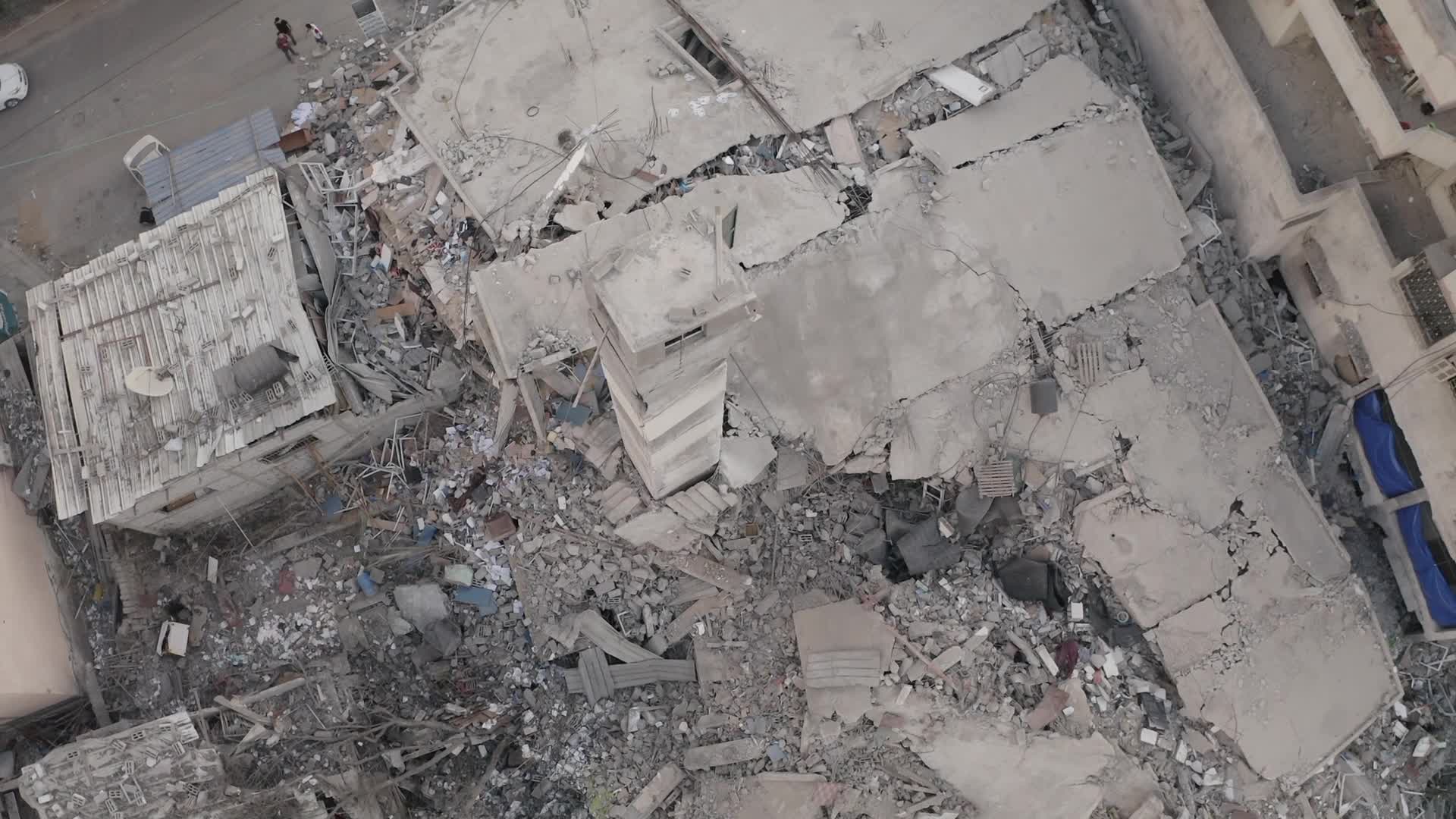 Drone footage of Gaza aftermath of 11 days conflict with Israel