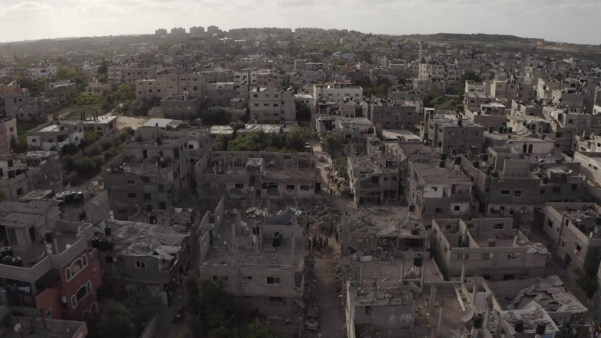 Drone footage of Gaza aftermath of 11 days conflict with Israel