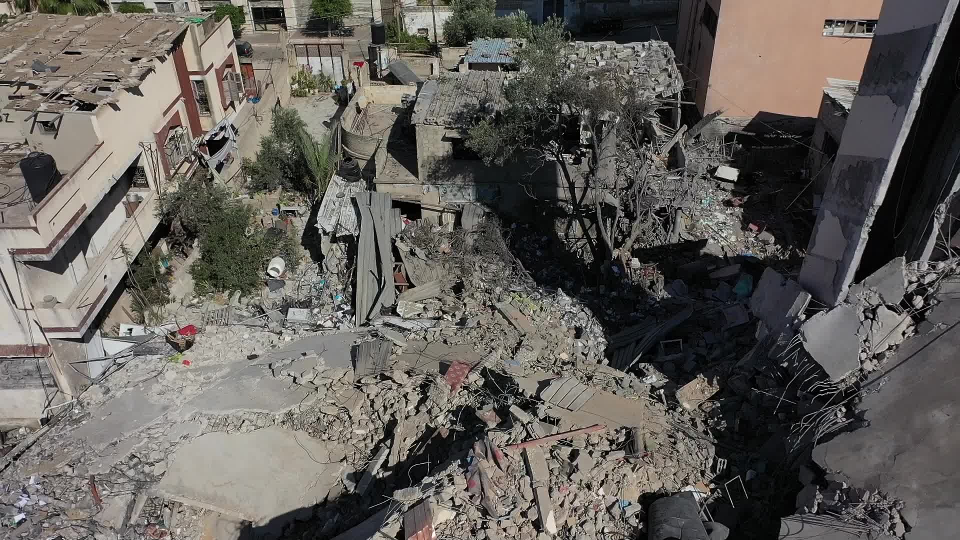 Drone footage of Gaza aftermath of 11 days conflict with Israel