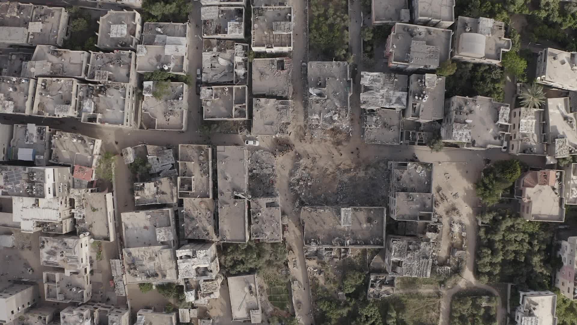 Drone footage of Gaza aftermath of 11 days conflict with Israel