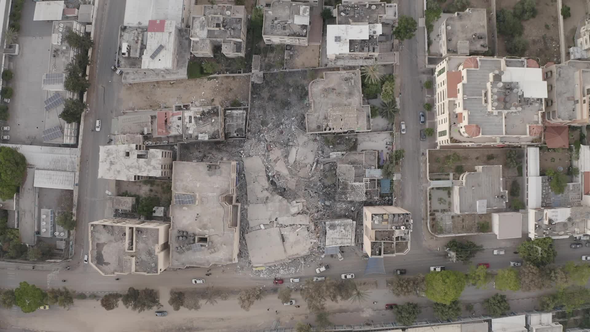 Drone footage of Gaza aftermath of 11 days conflict with Israel