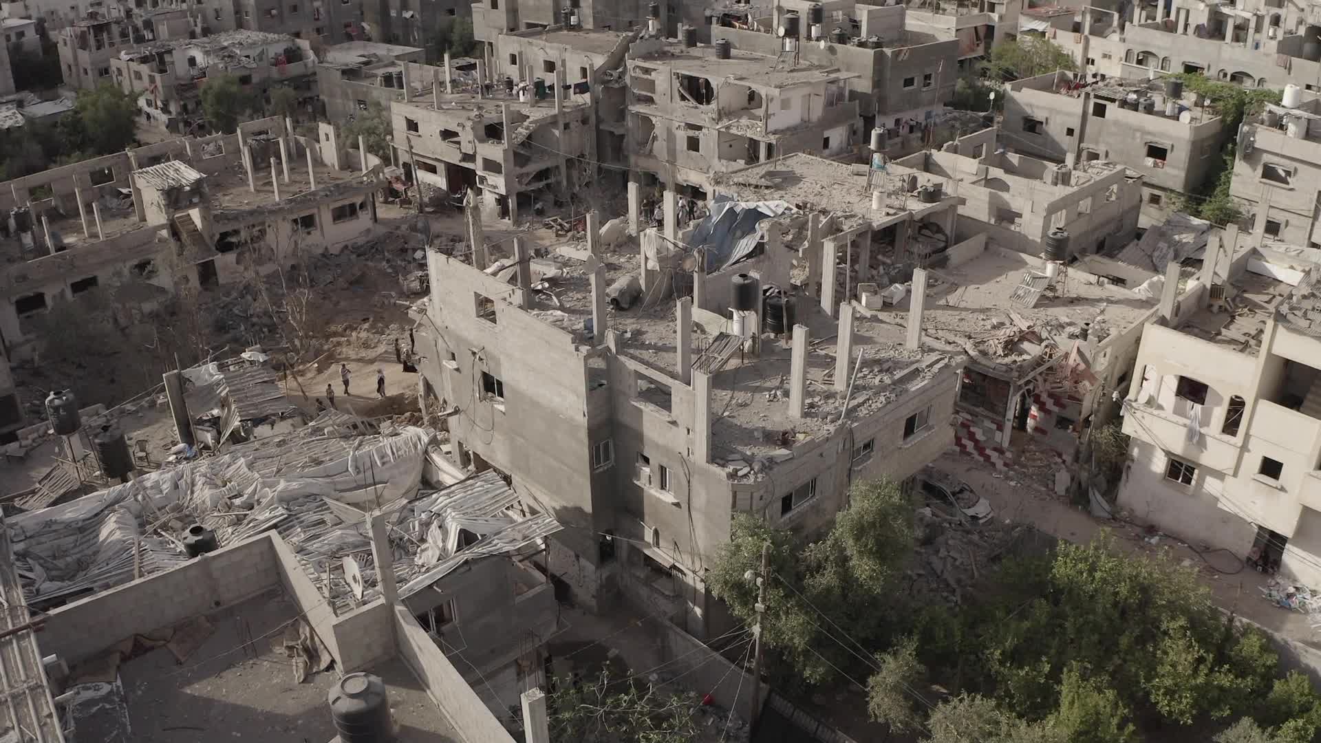 Drone footage of Gaza aftermath of 11 days conflict with Israel