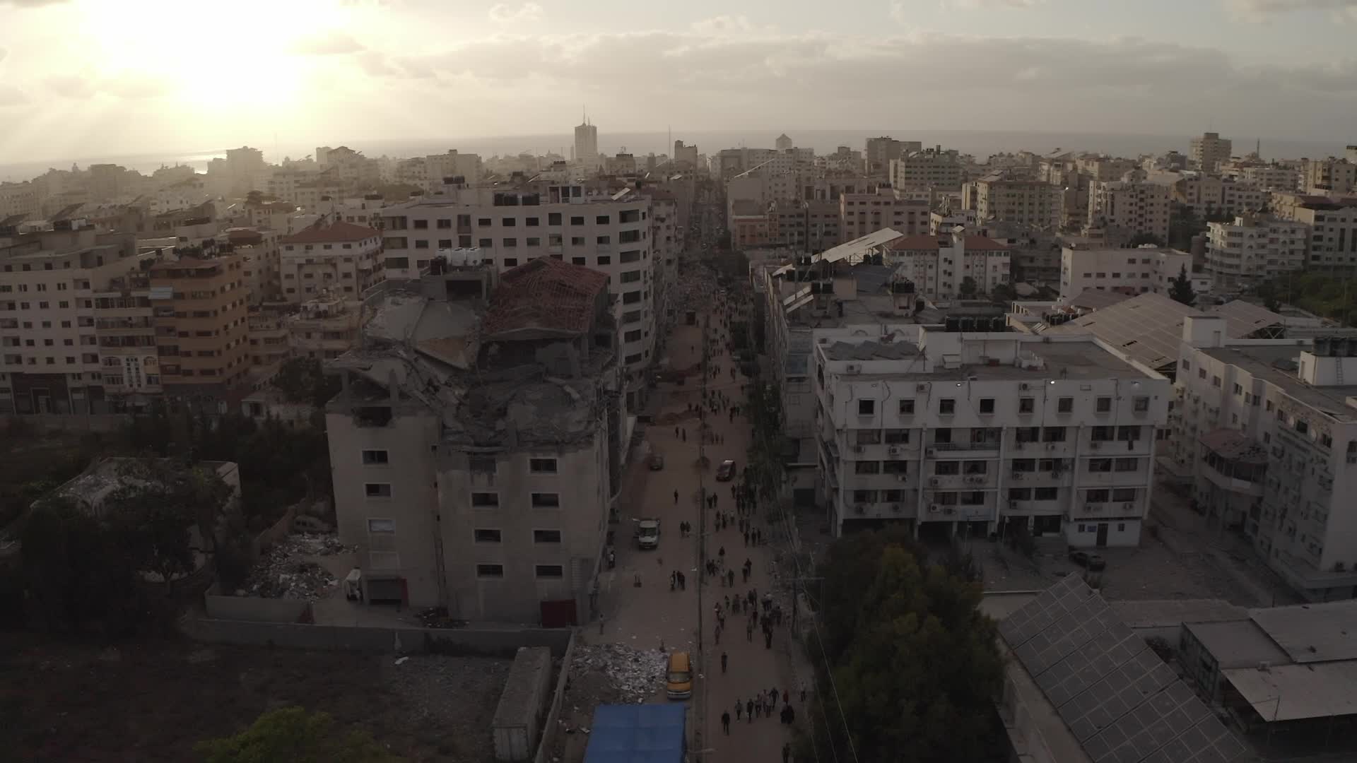 Drone footage of Gaza aftermath of 11 days conflict with Israel