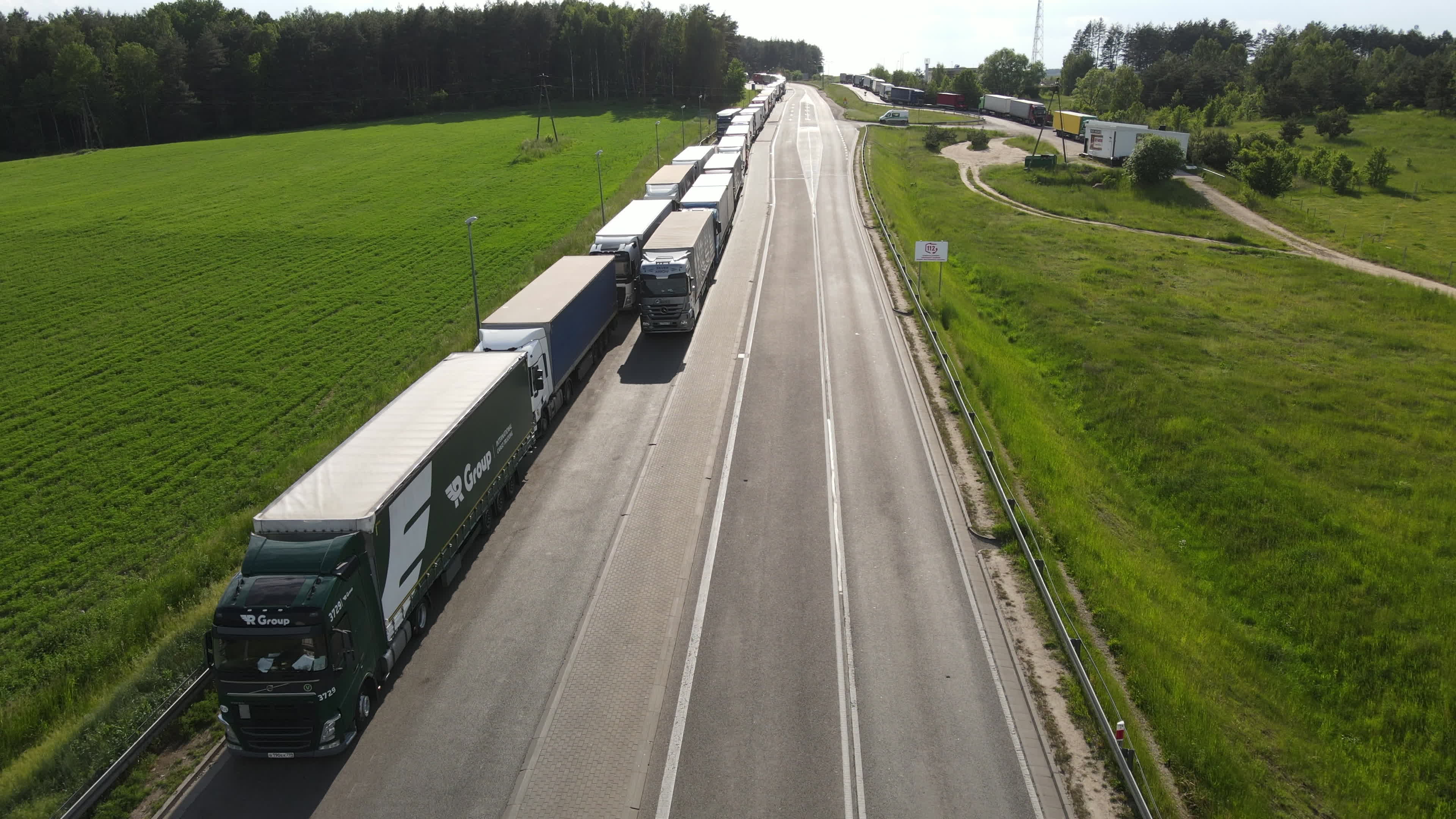 Trucks stuck at Polish-Belarusian border