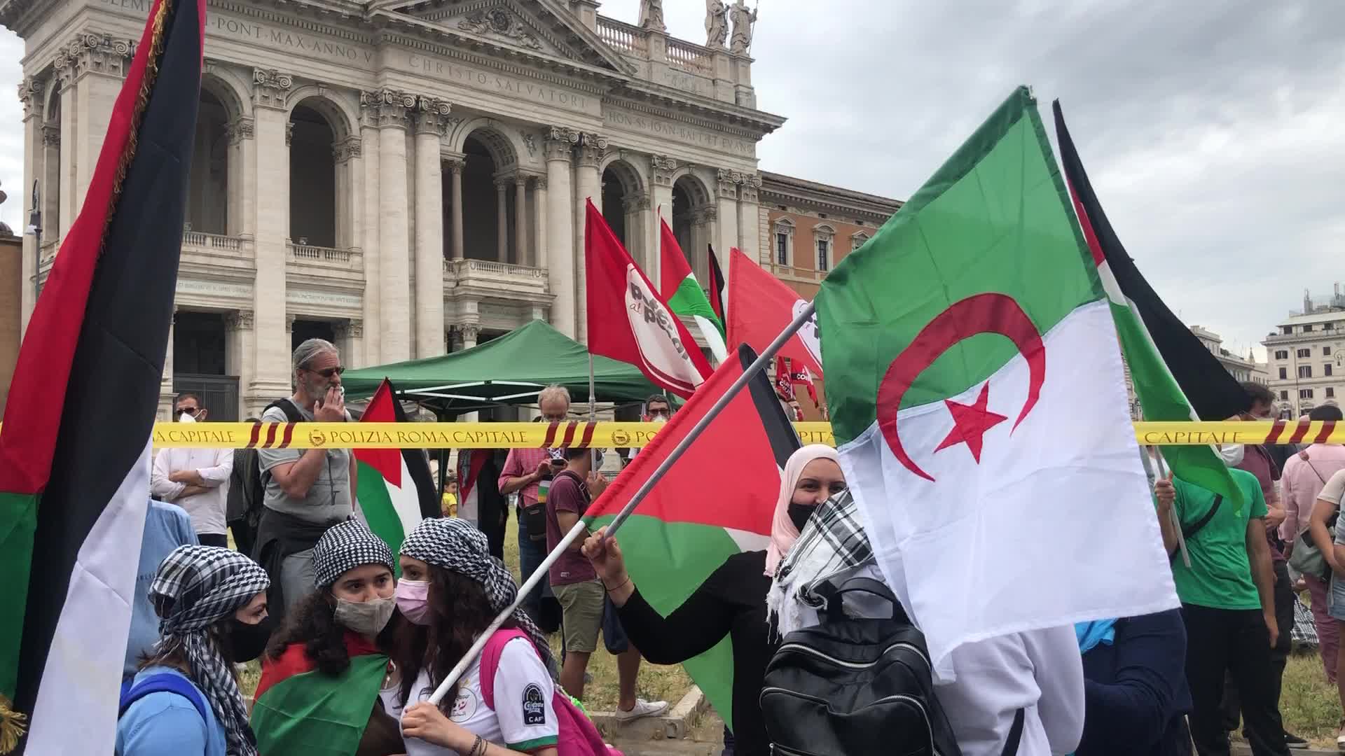 Palestinian community demonstration in Rome
