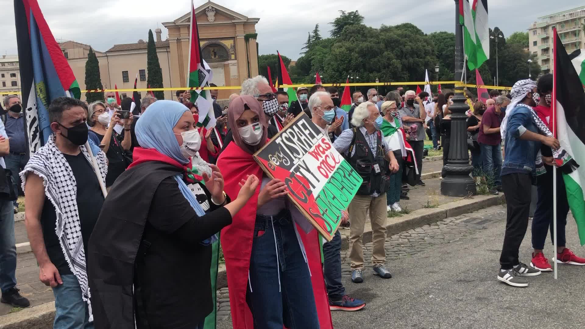 Palestinian community demonstration in Rome