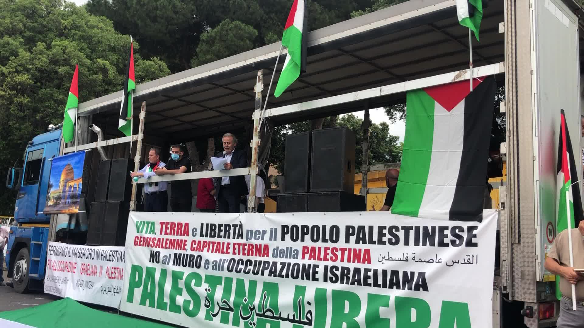 Palestinian community demonstration in Rome