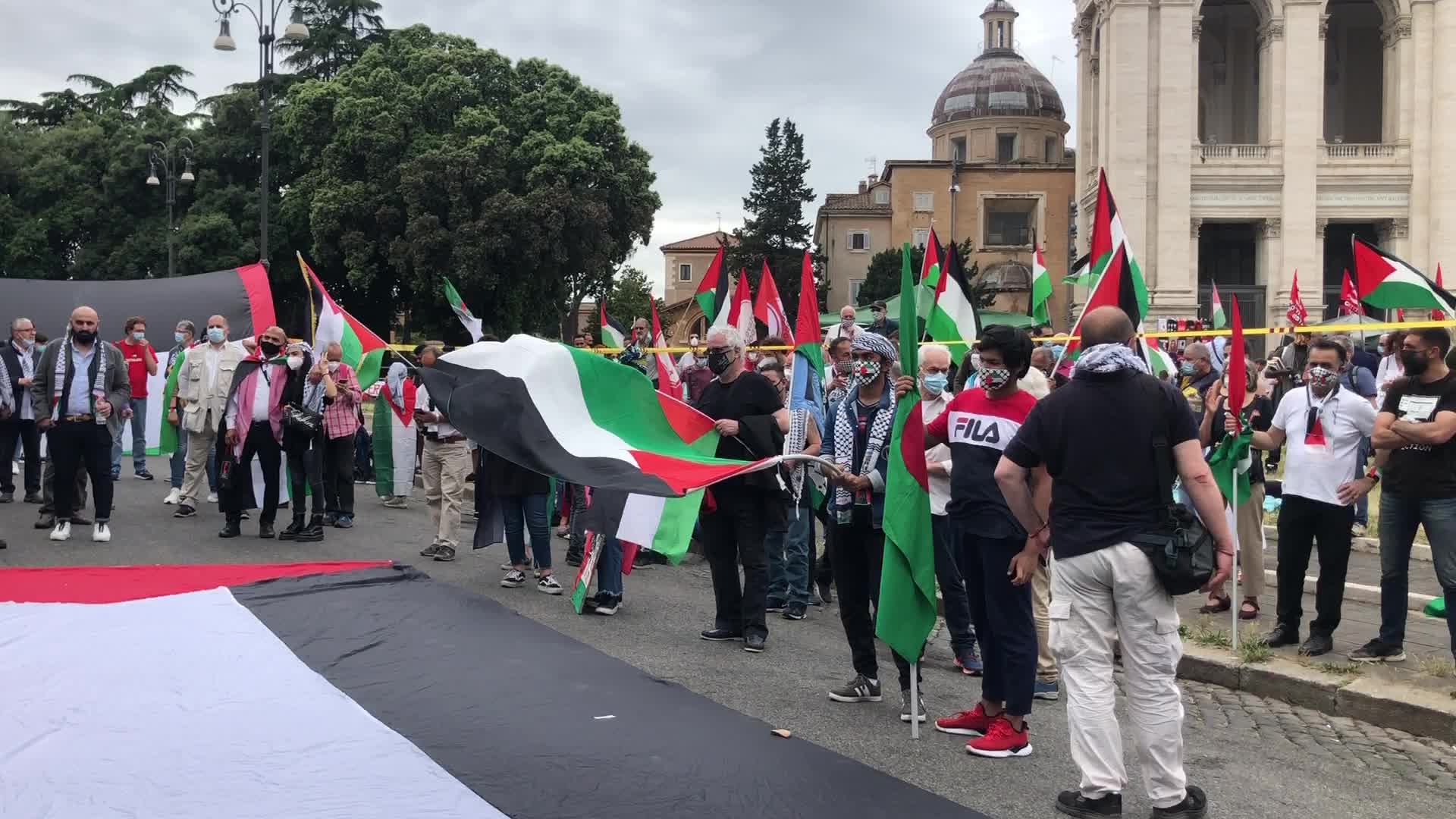 Palestinian community demonstration in Rome
