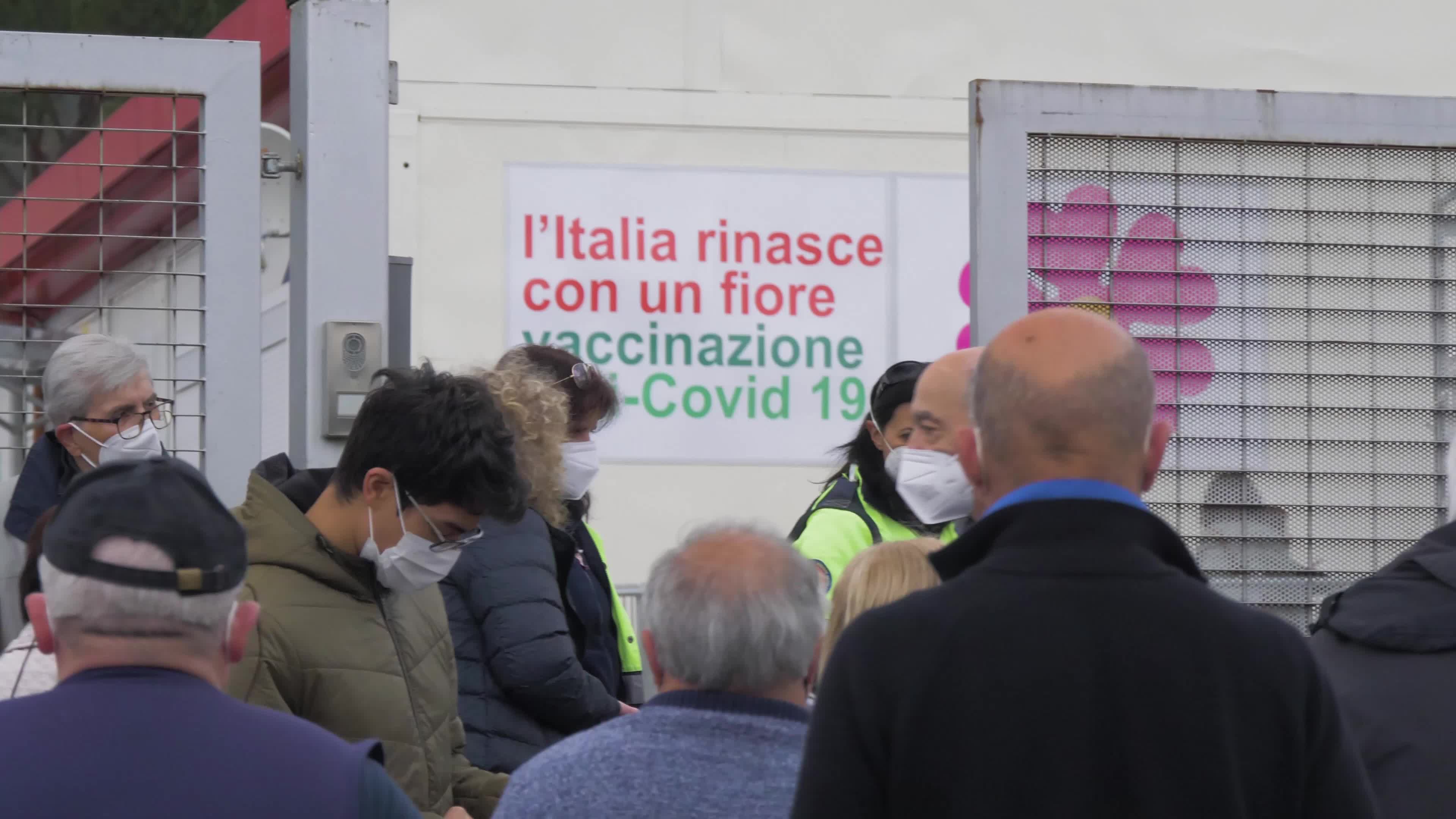 Coronaviurs vaccination in L'Aquila, Italy
