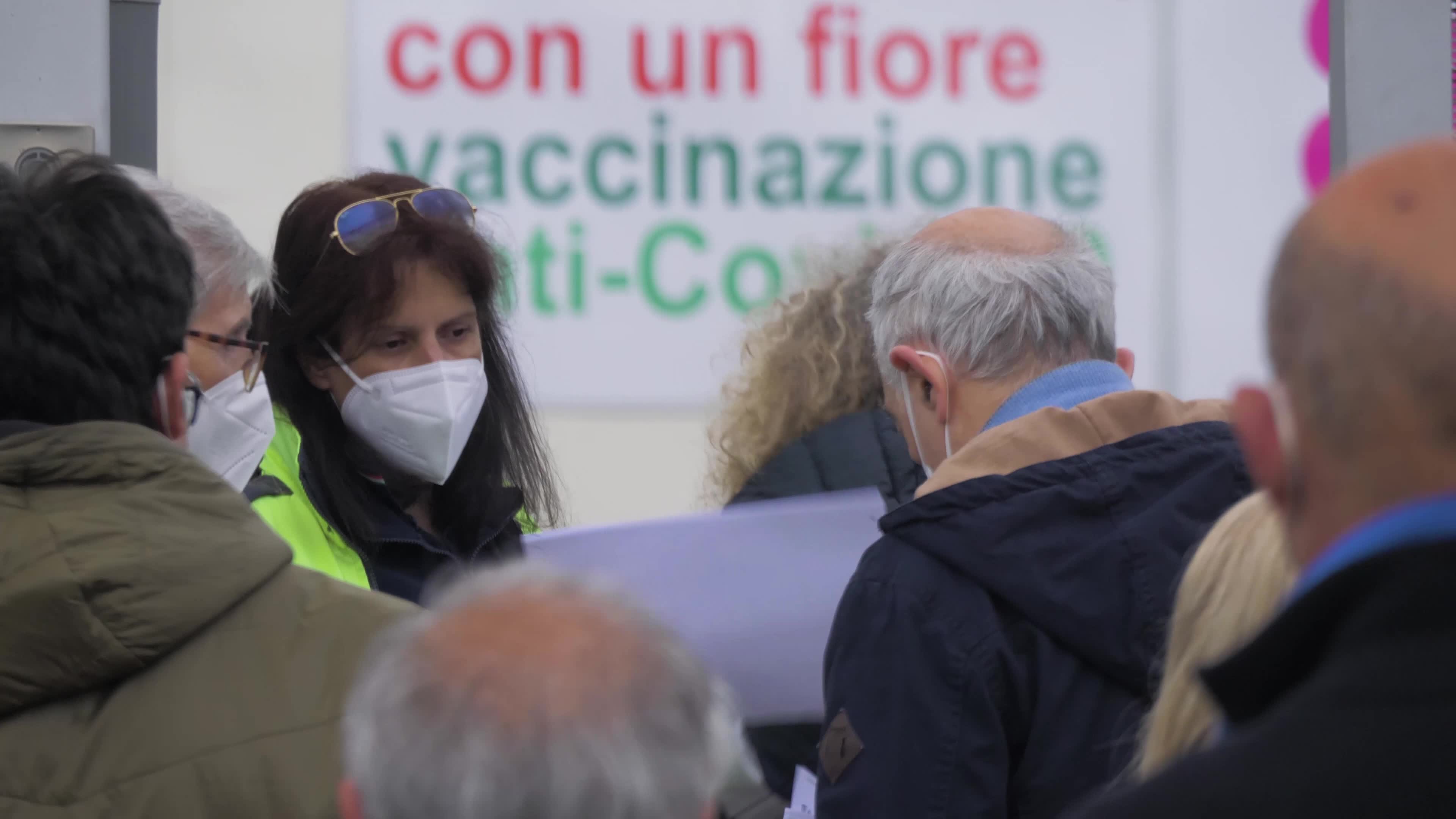 Coronaviurs vaccination in L'Aquila, Italy