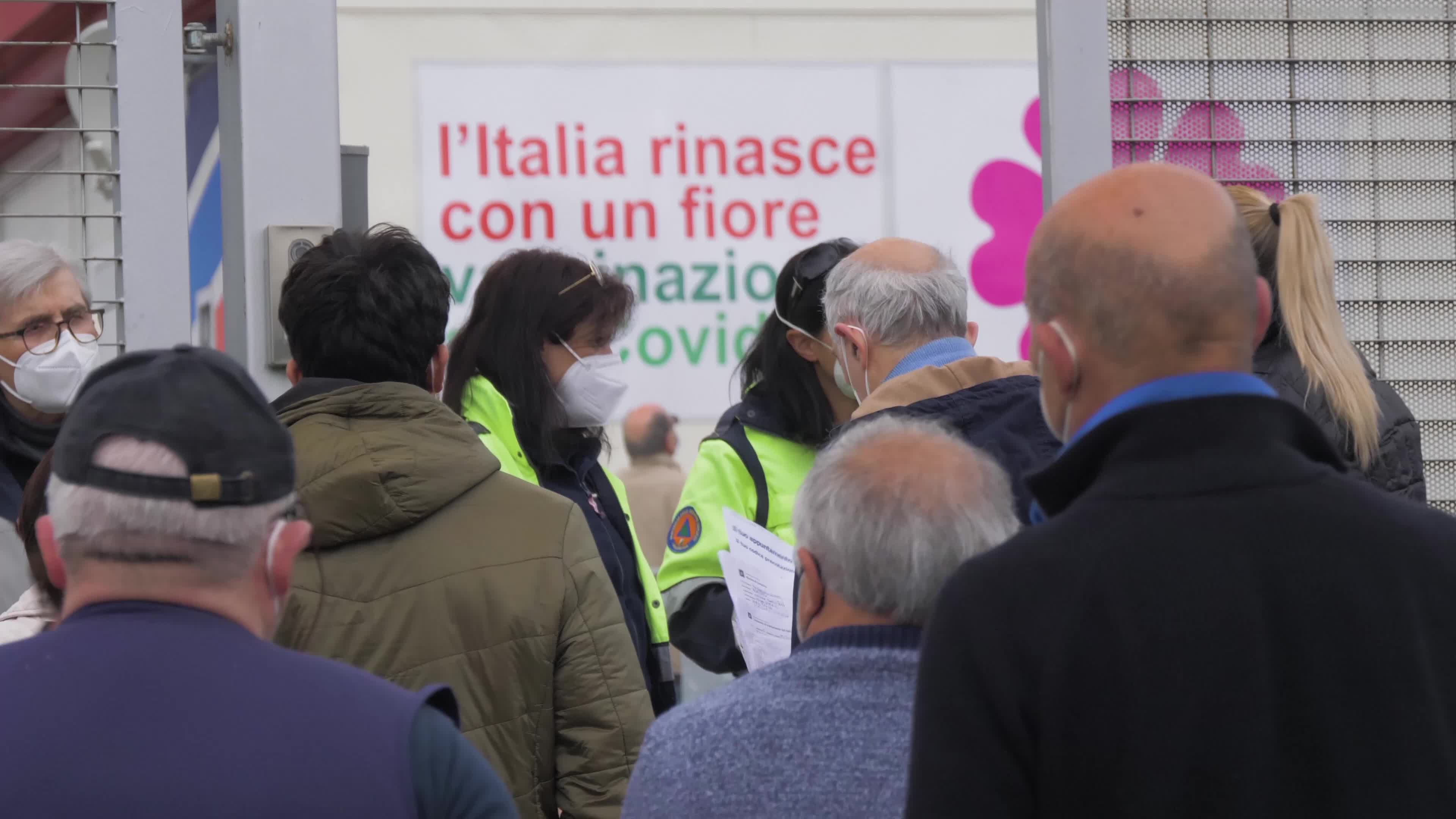 Coronaviurs vaccination in L'Aquila, Italy