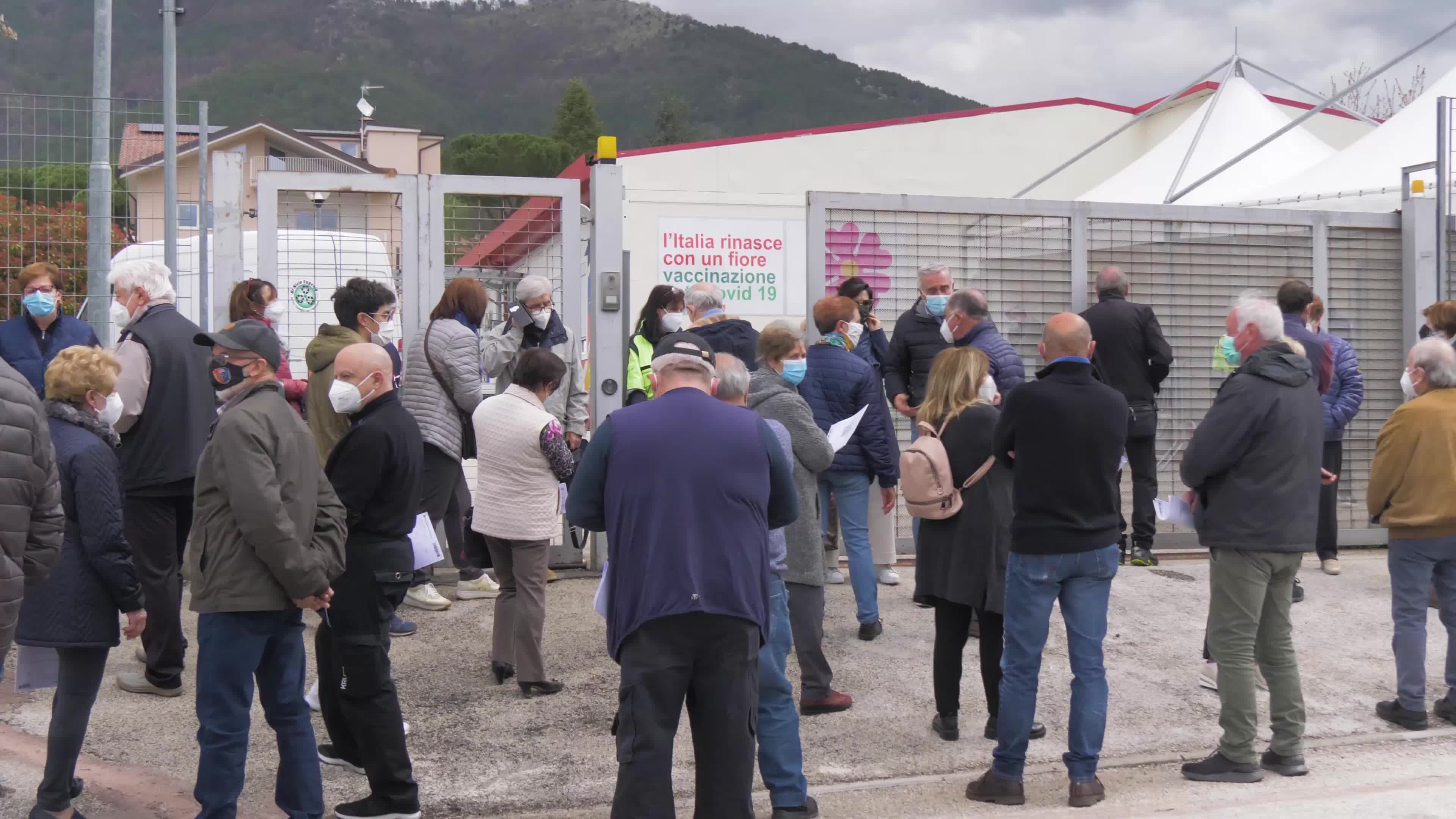 Coronaviurs vaccination in L'Aquila, Italy