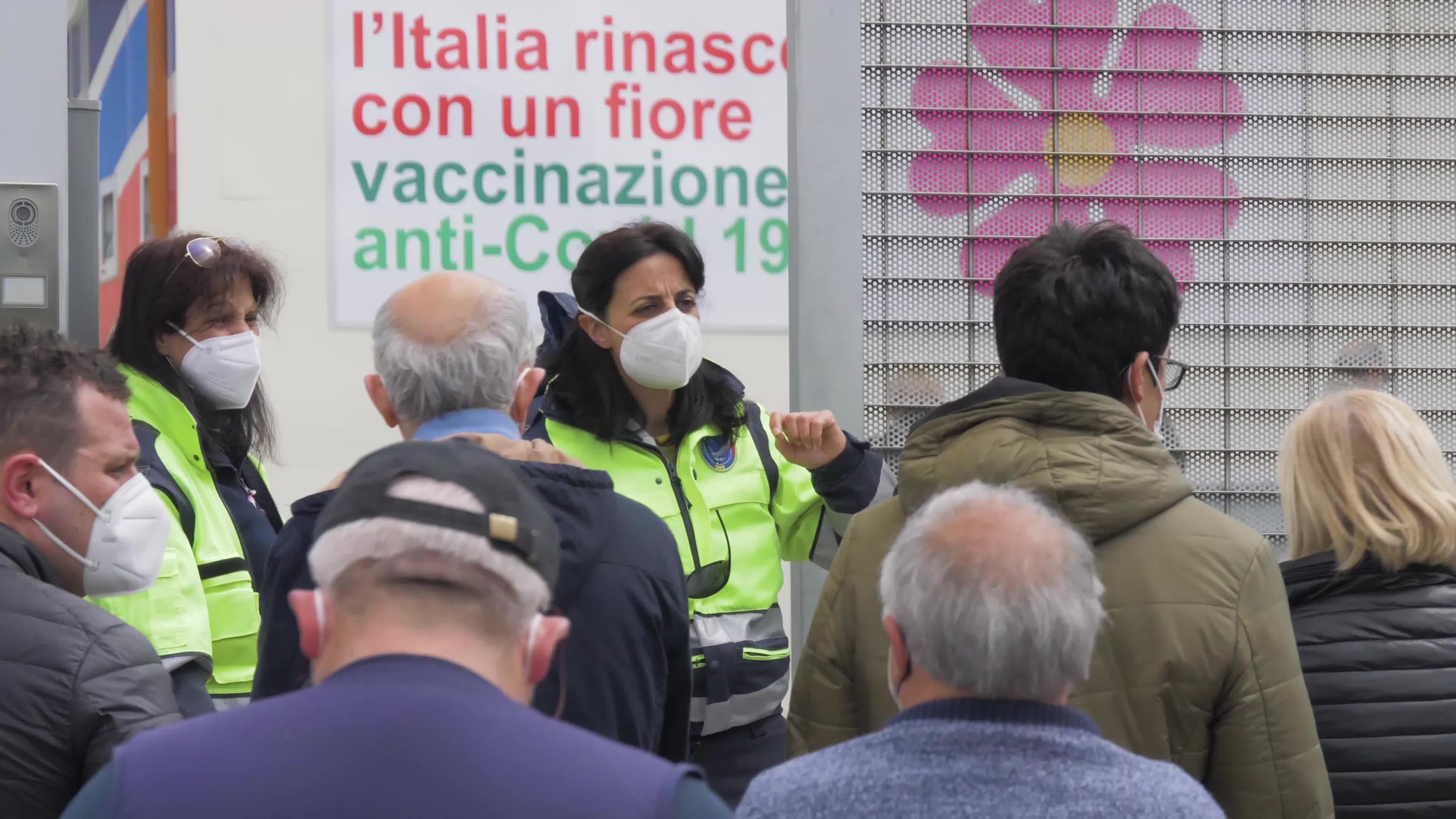 Coronaviurs vaccination in L'Aquila, Italy