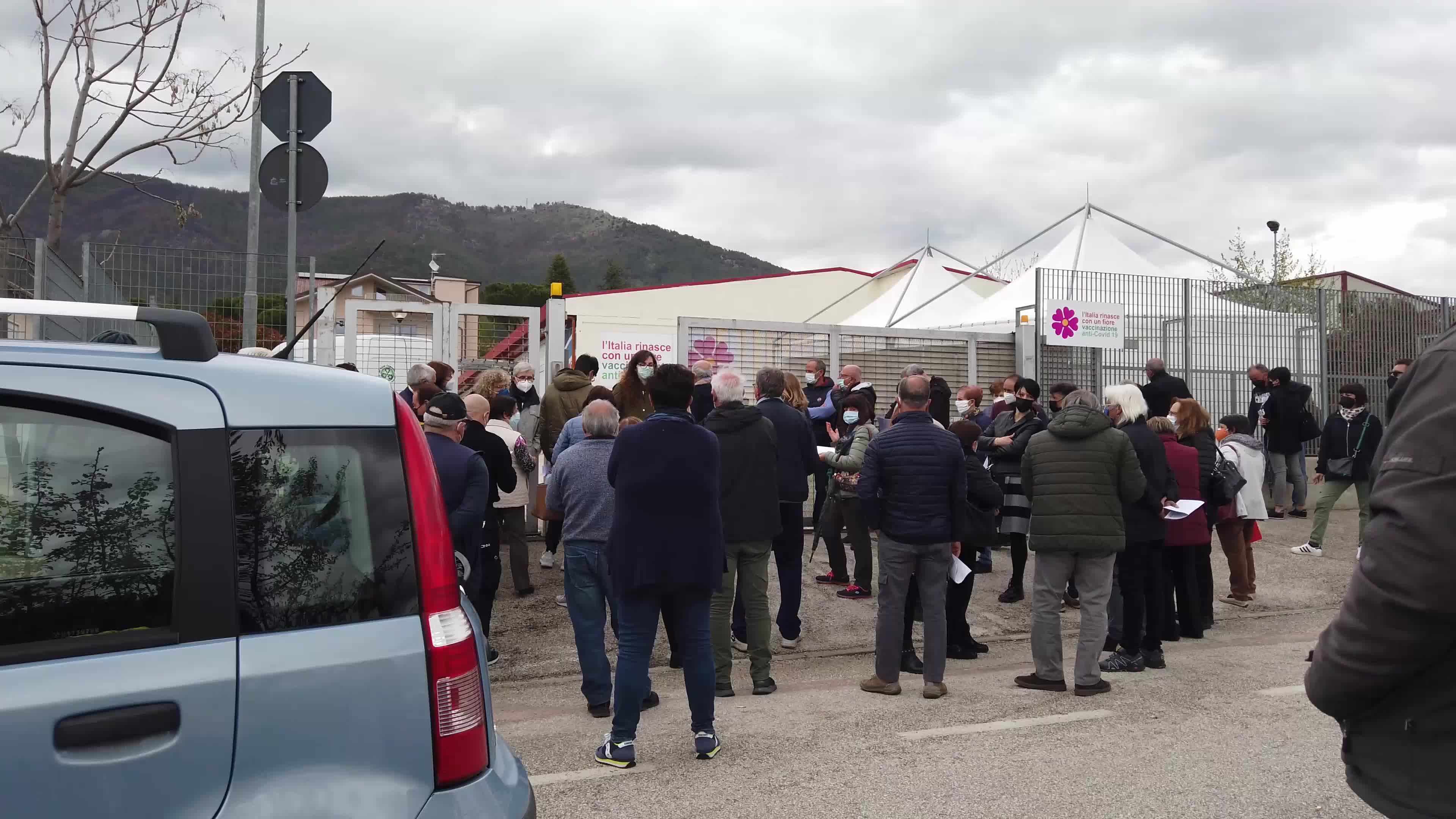Coronaviurs vaccination in L'Aquila, Italy