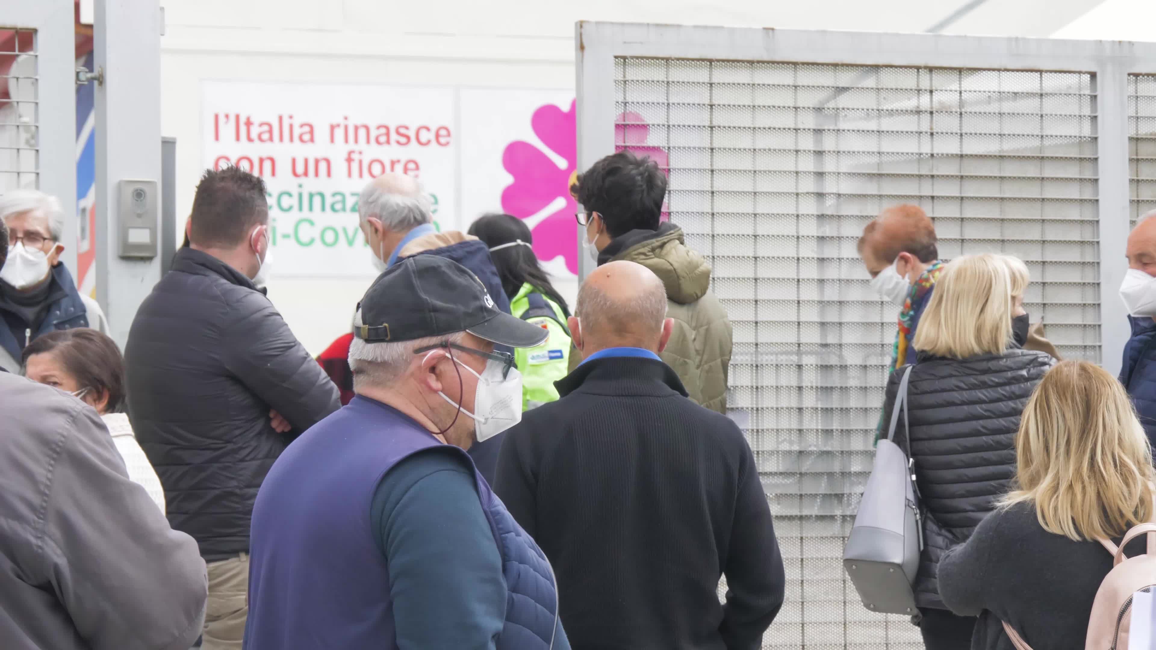 Coronaviurs vaccination in L'Aquila, Italy