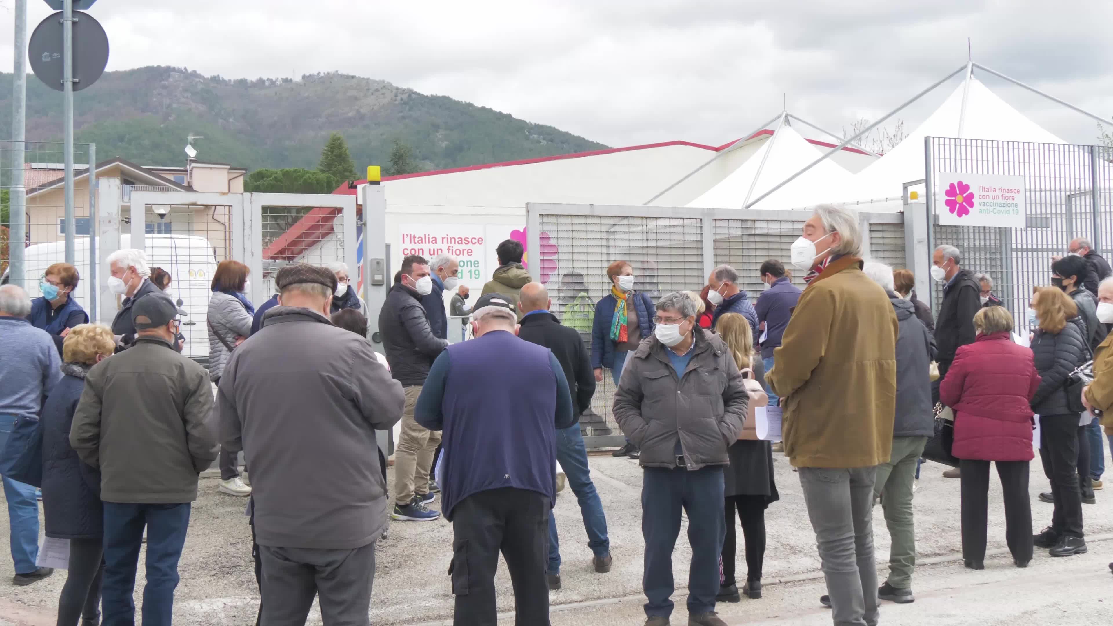 Coronaviurs vaccination in L'Aquila, Italy