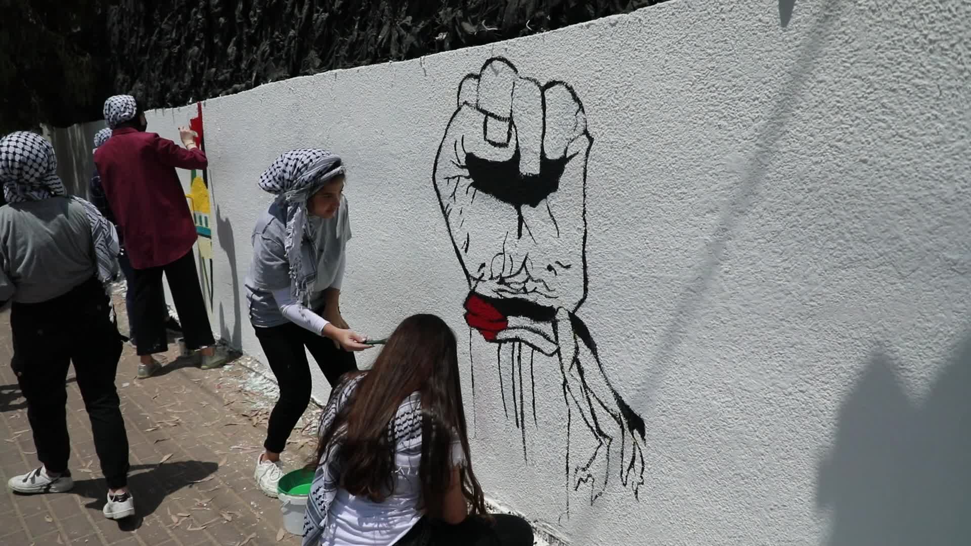 Mural in Gaza amid the ceasefire