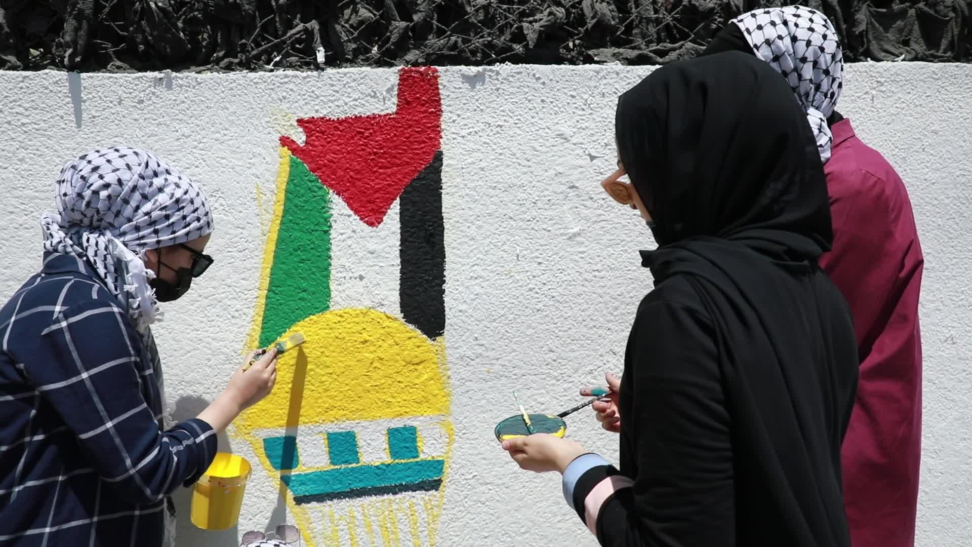 Mural in Gaza amid the ceasefire