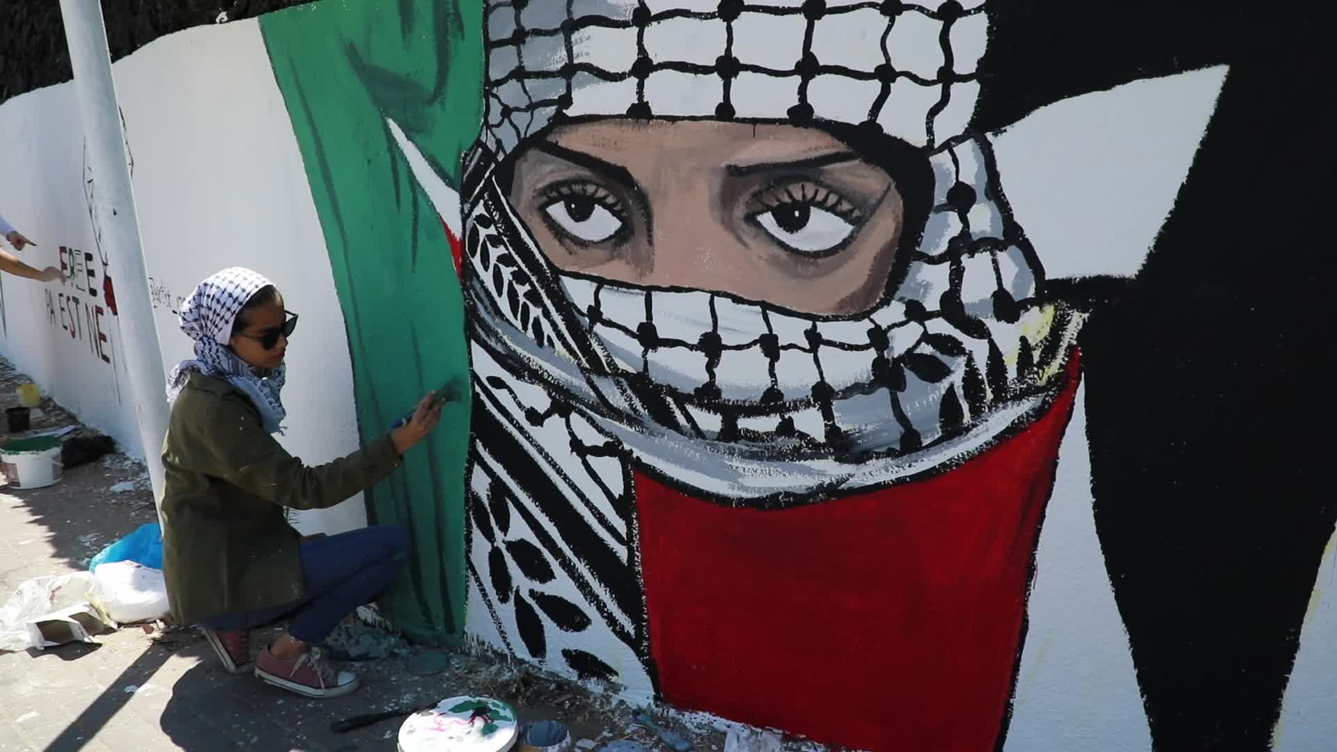 Mural in Gaza amid the ceasefire