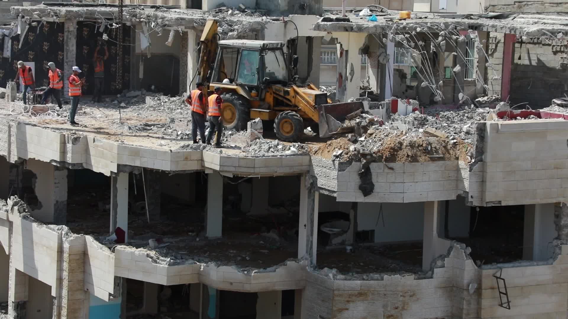 Clean-up of rubbles in Gaza City