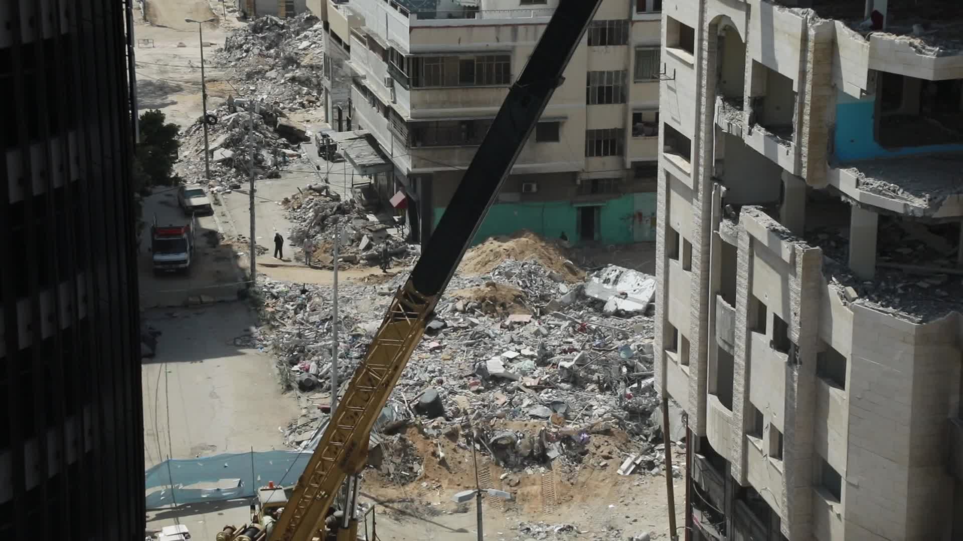Clean-up of rubbles in Gaza City