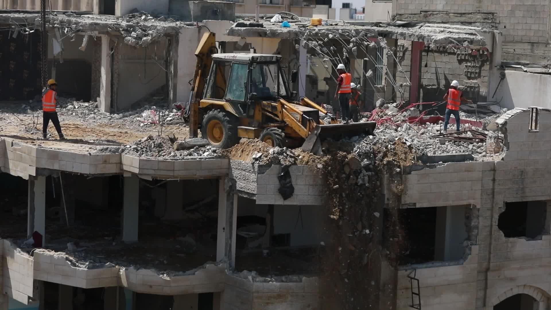 Clean-up of rubbles in Gaza City