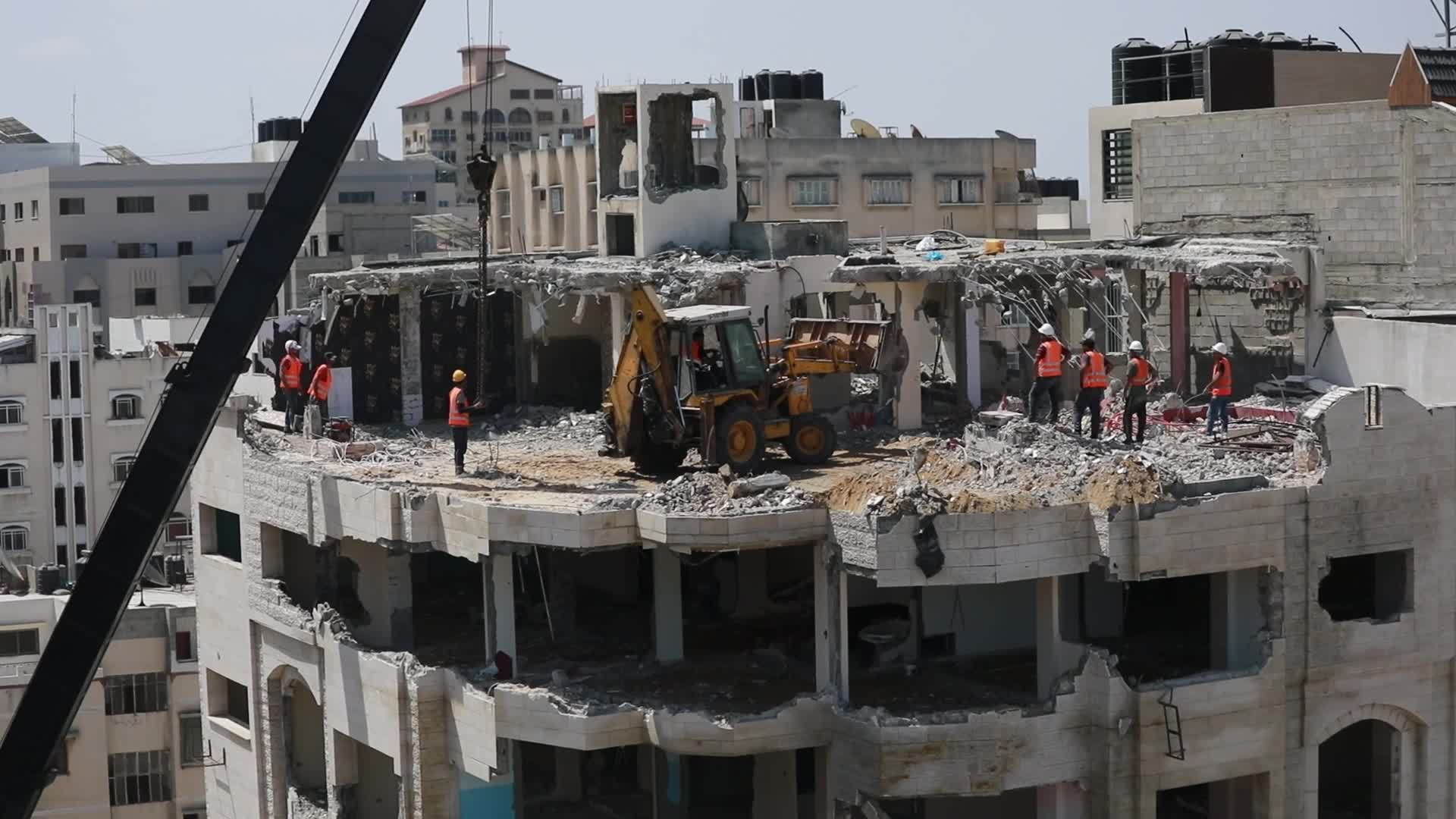 Clean-up of rubbles in Gaza City