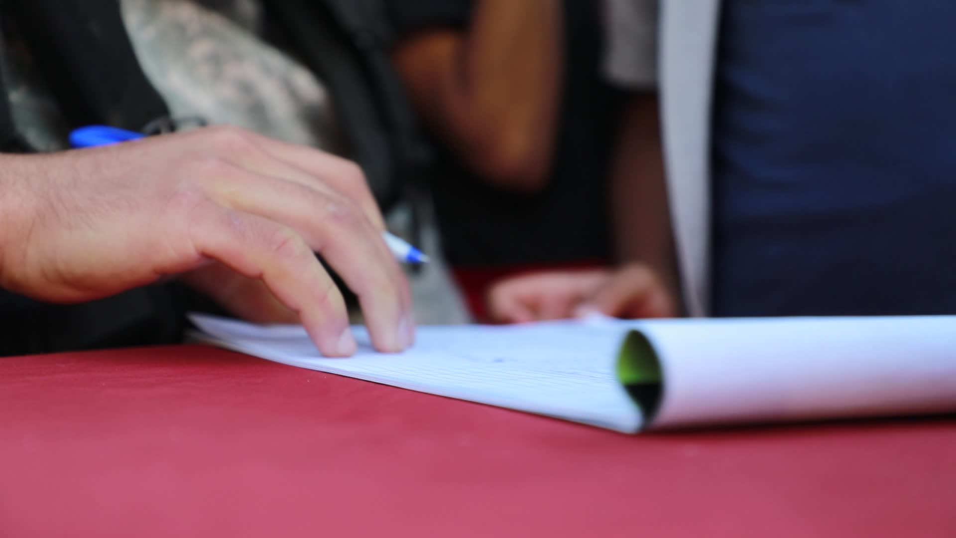 Palestinians registers to a summer camp organized by brigades in Gaza