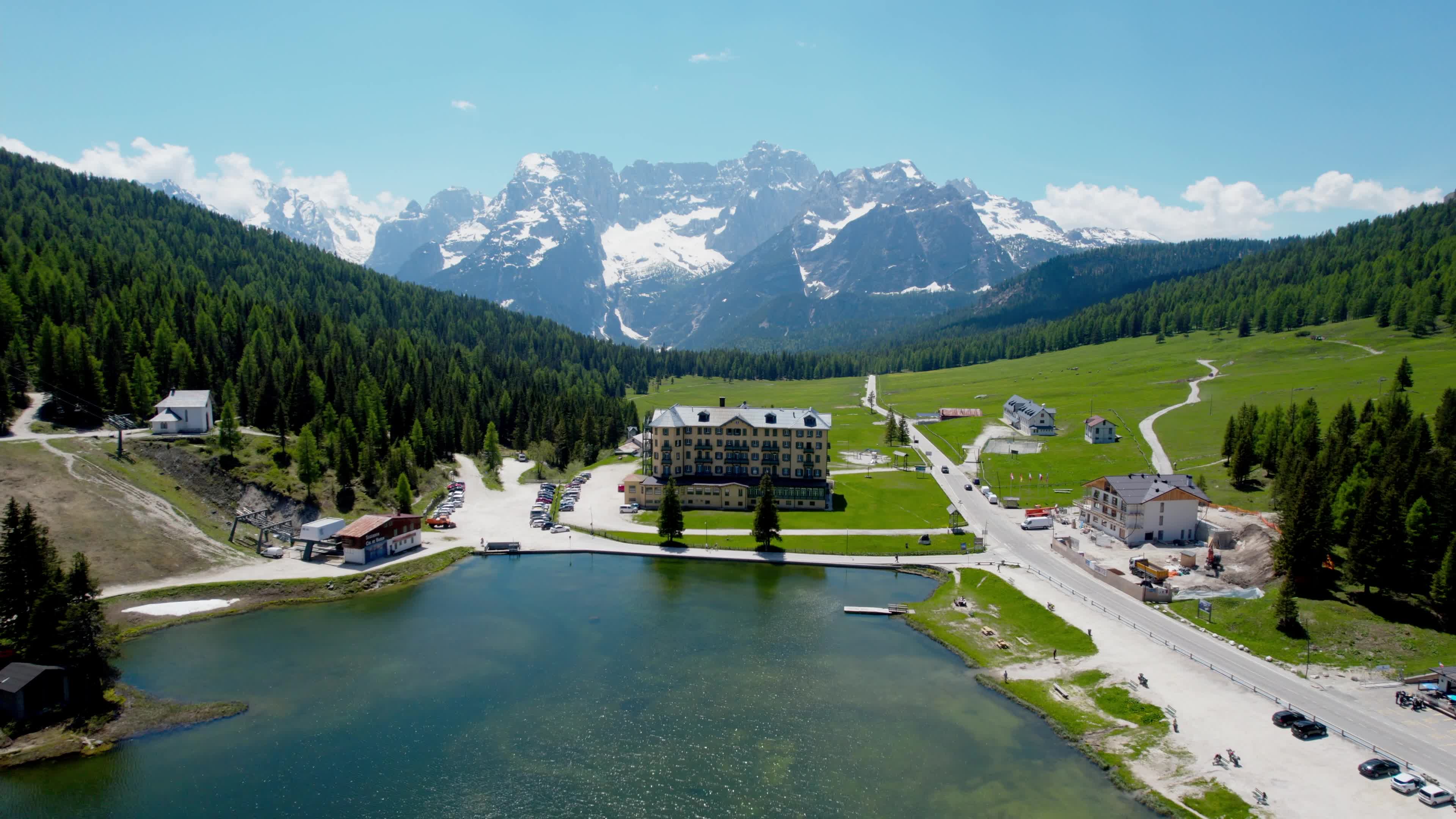Drone View Of Misurina Lake