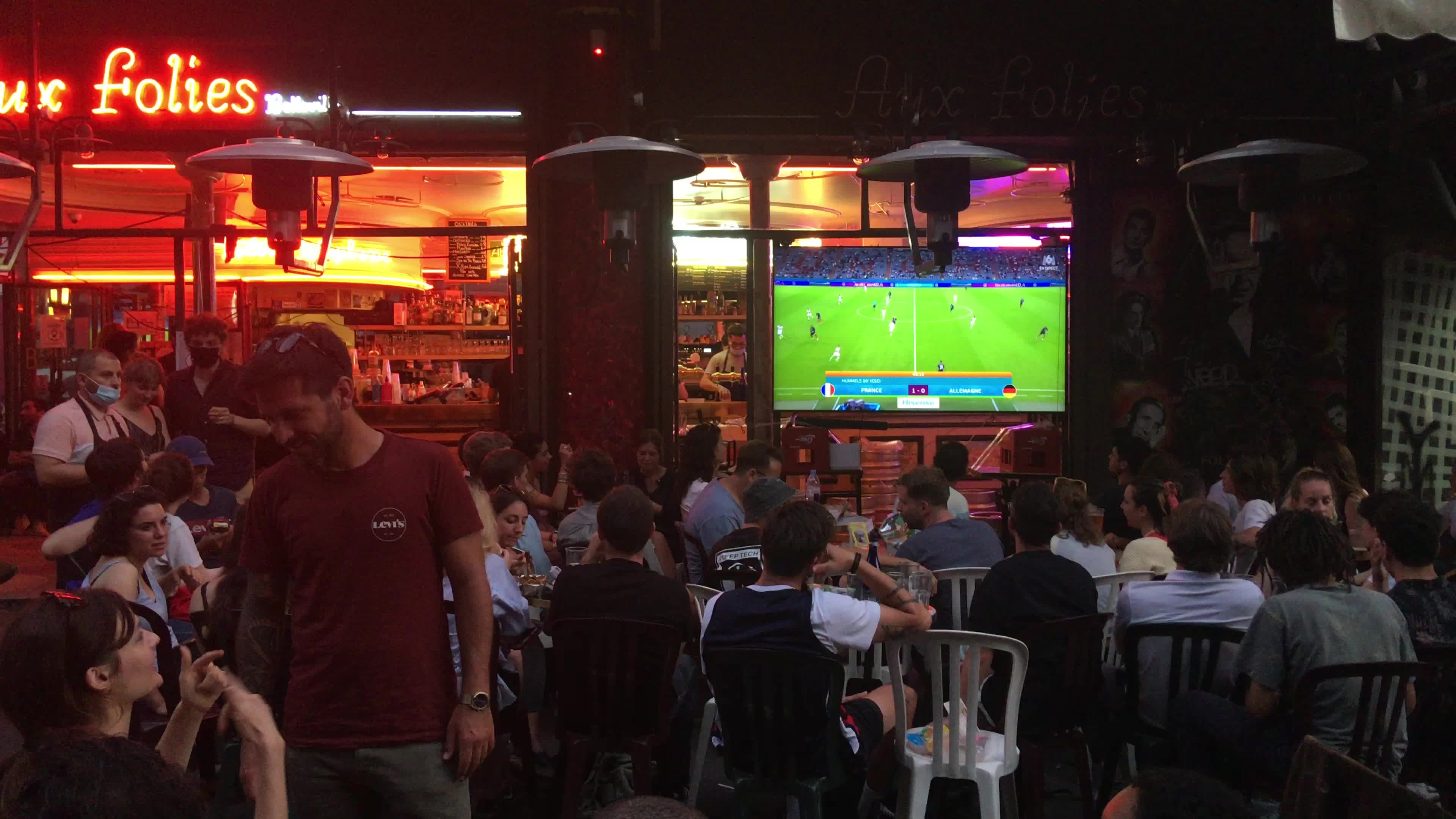 French supporters in Paris during the game France versus Germany EURO 2021