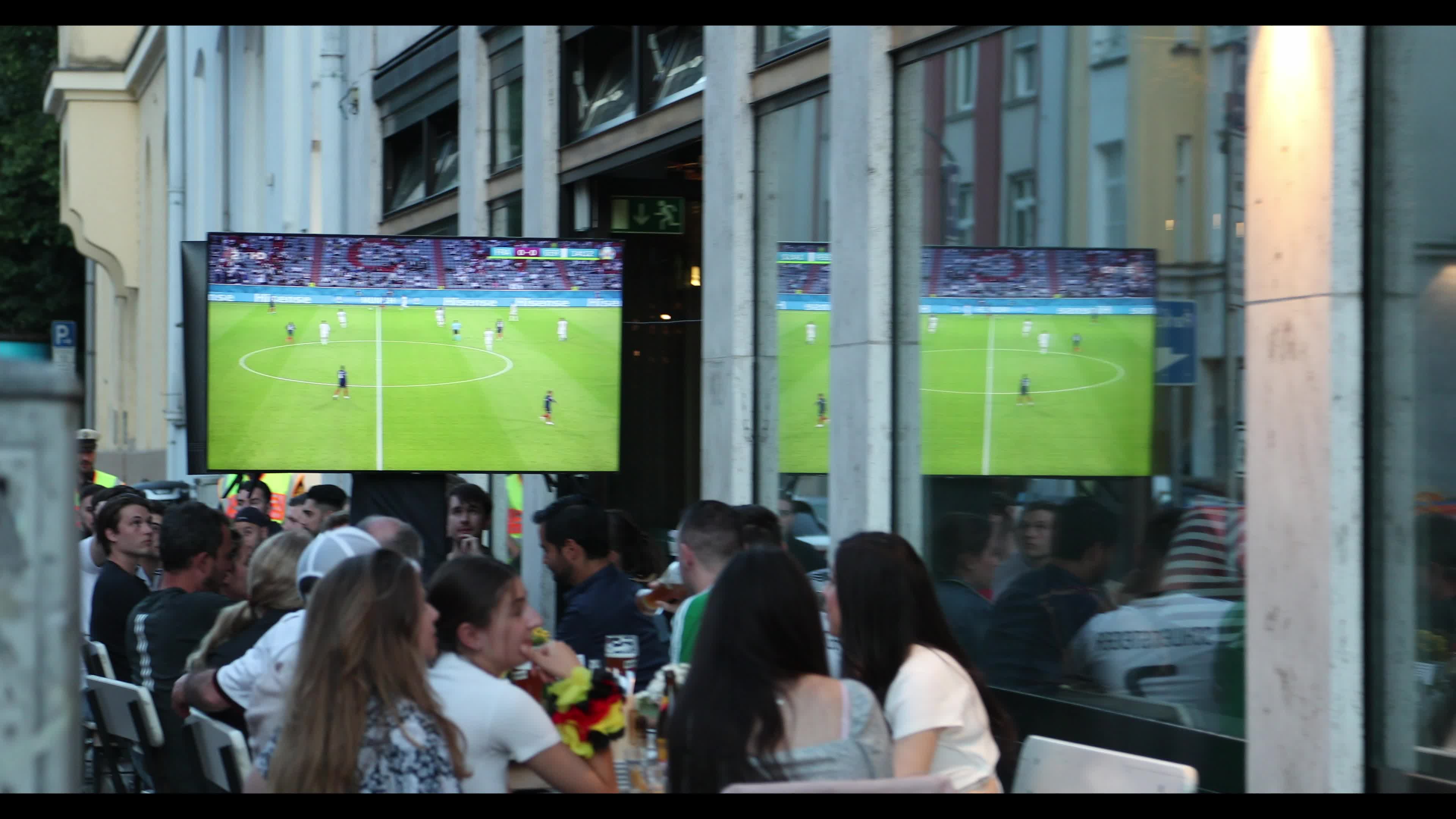 Football Fans watching the Euro 2020 match Germany – France in Munich