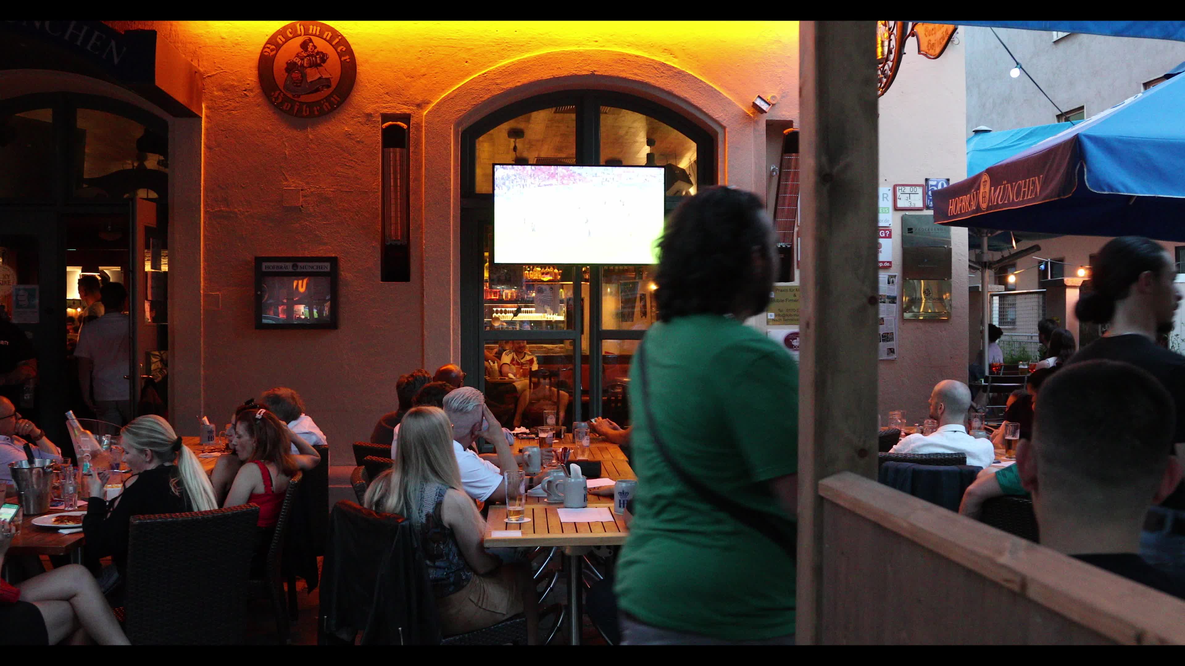 Football Fans watching the Euro 2020 match Germany – France in Munich
