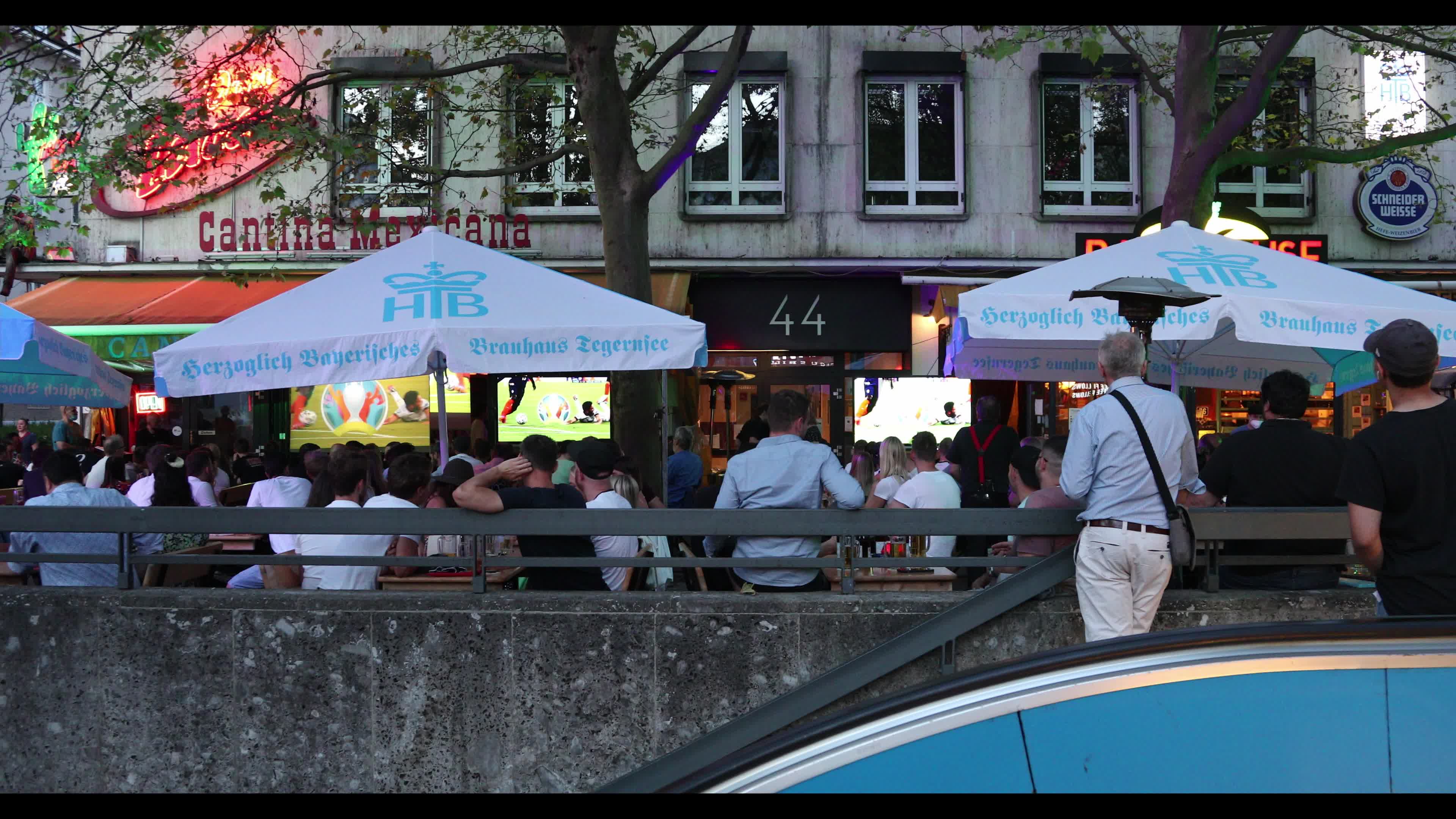 Football Fans watching the Euro 2020 match Germany – France in Munich