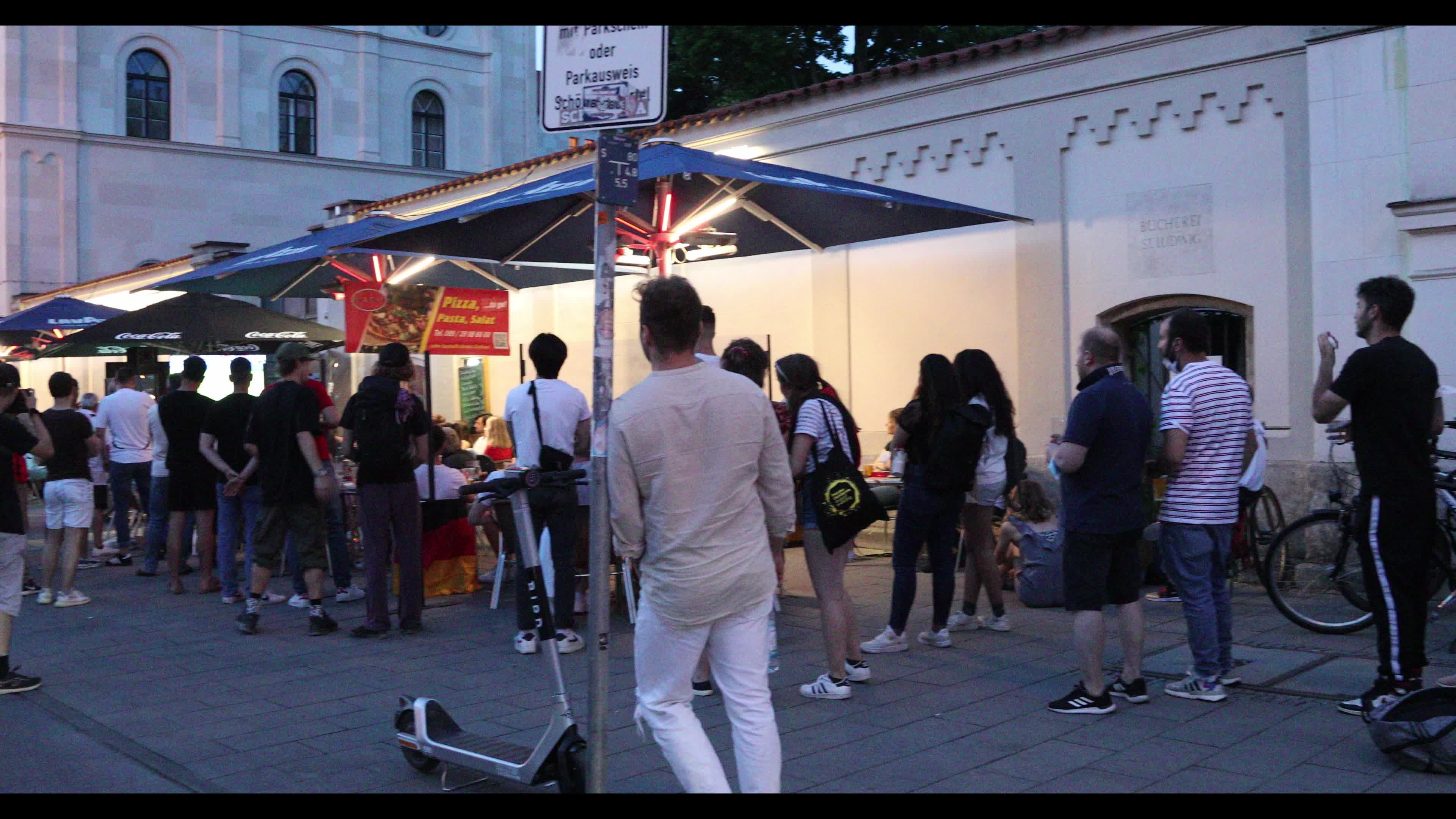 Football Fans watching the Euro 2020 match Germany – France in Munich