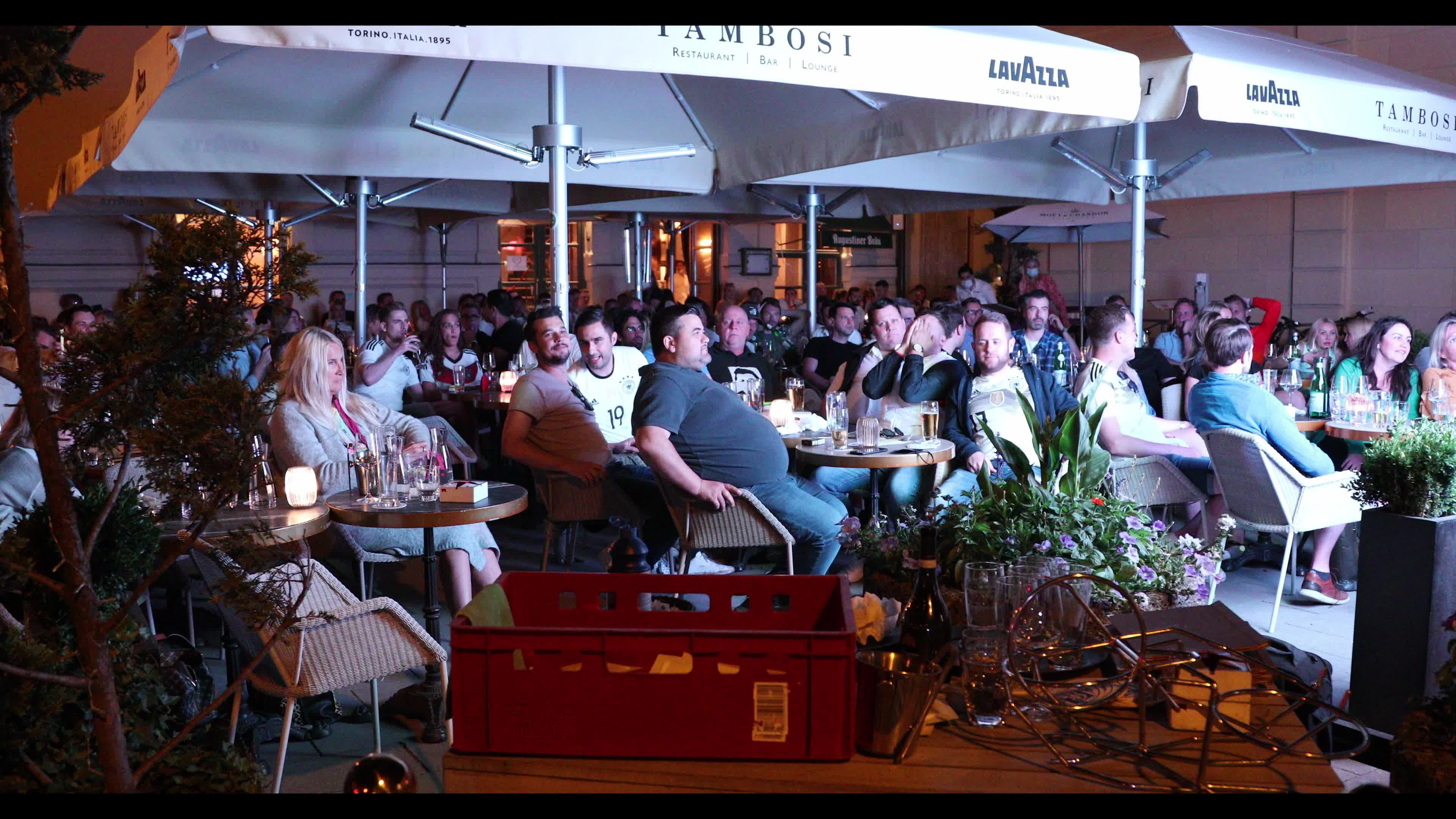 Football Fans watching the Euro 2020 match Germany – France in Munich