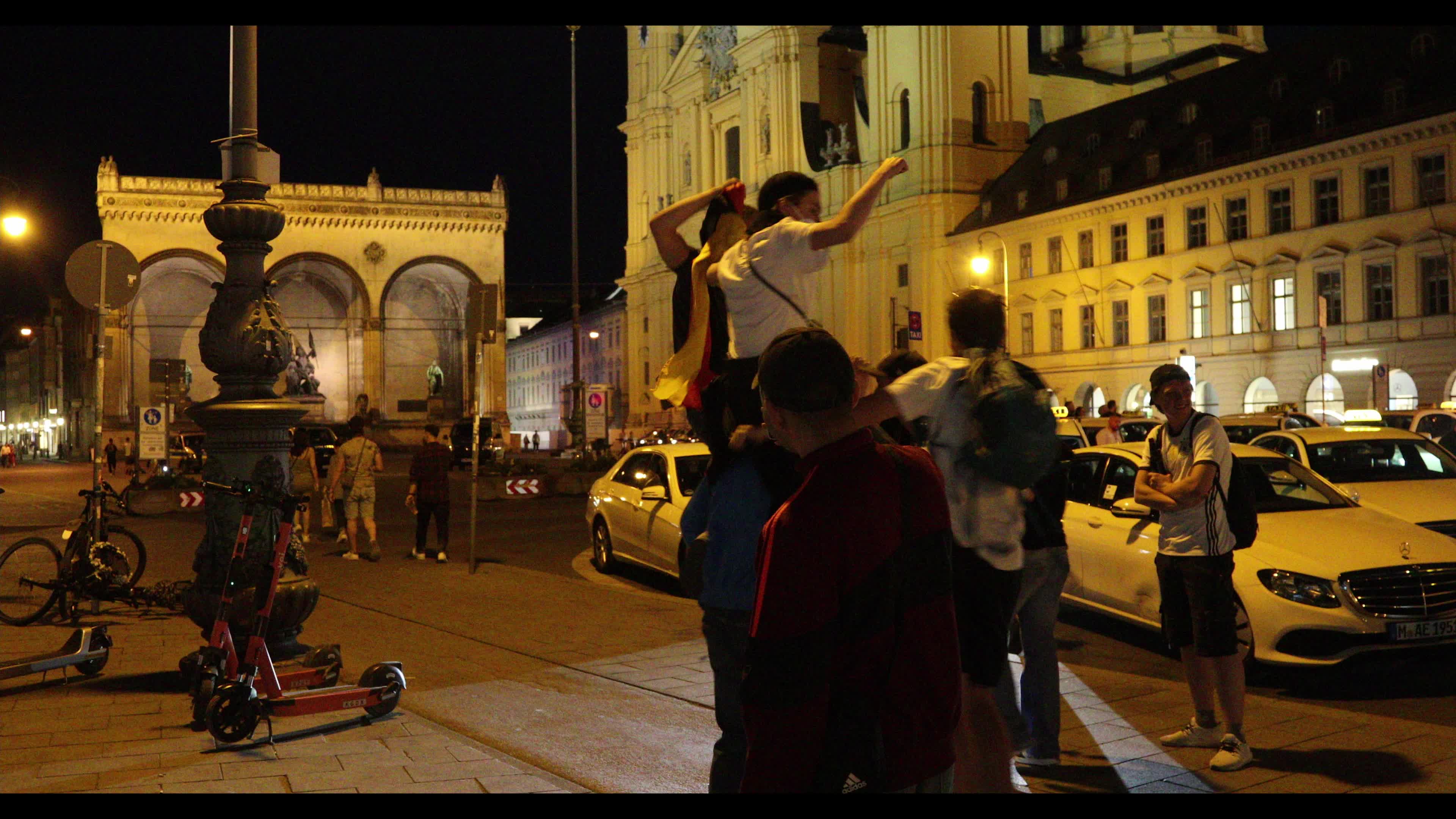 Football Fans watching the Euro 2020 match Germany – France in Munich