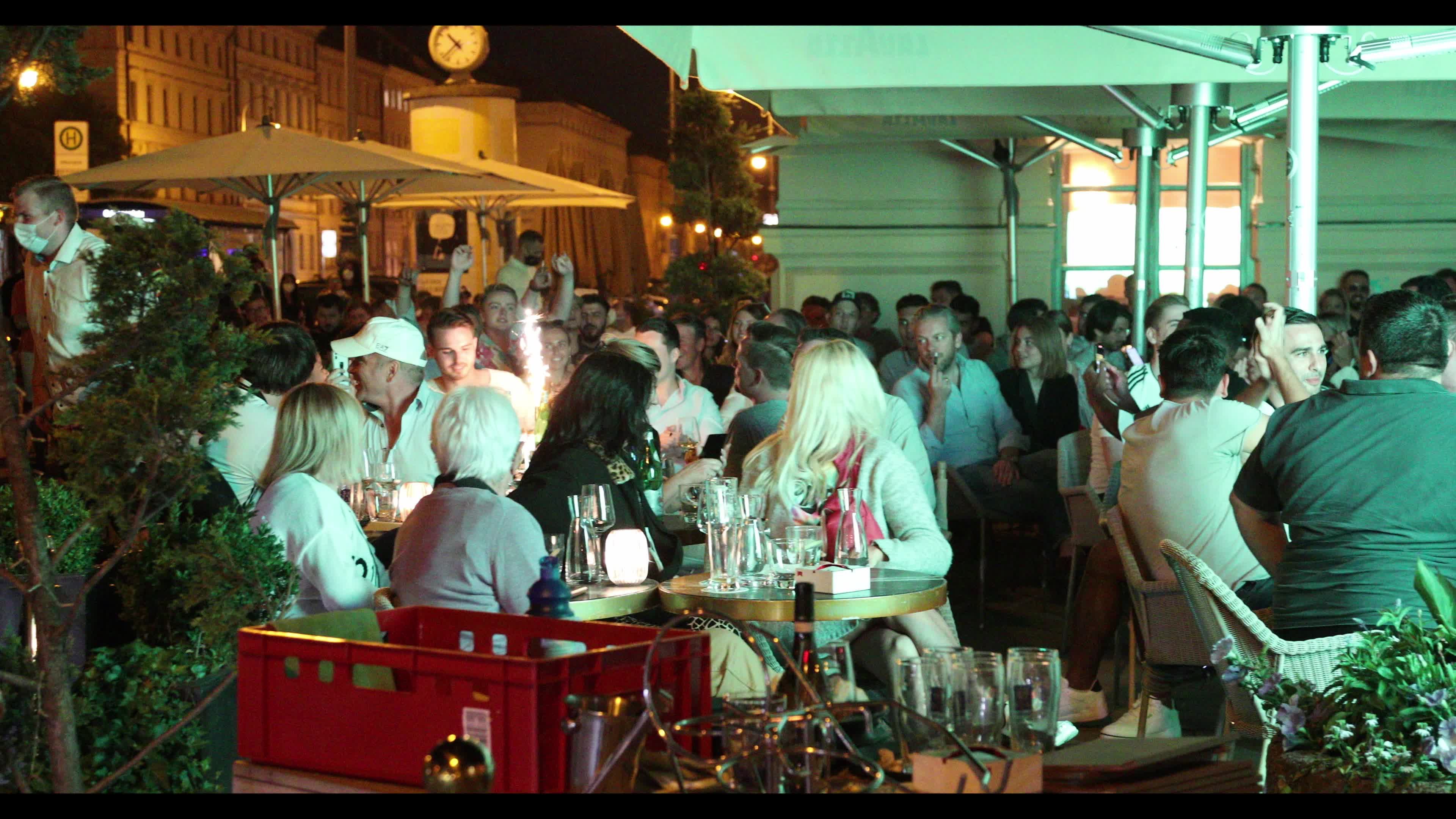 Football Fans watching the Euro 2020 match Germany – France in Munich