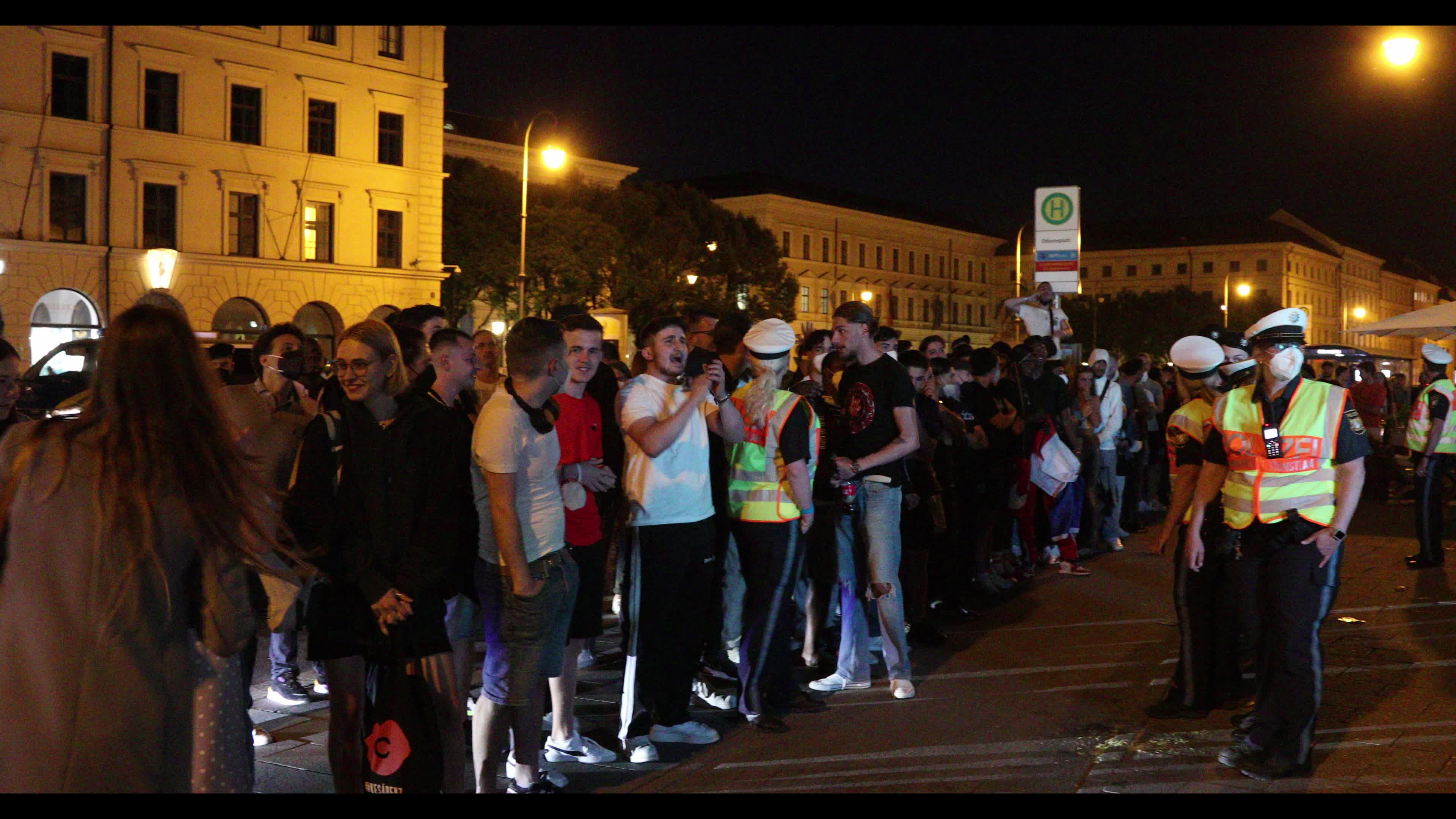 Football Fans watching the Euro 2020 match Germany – France in Munich
