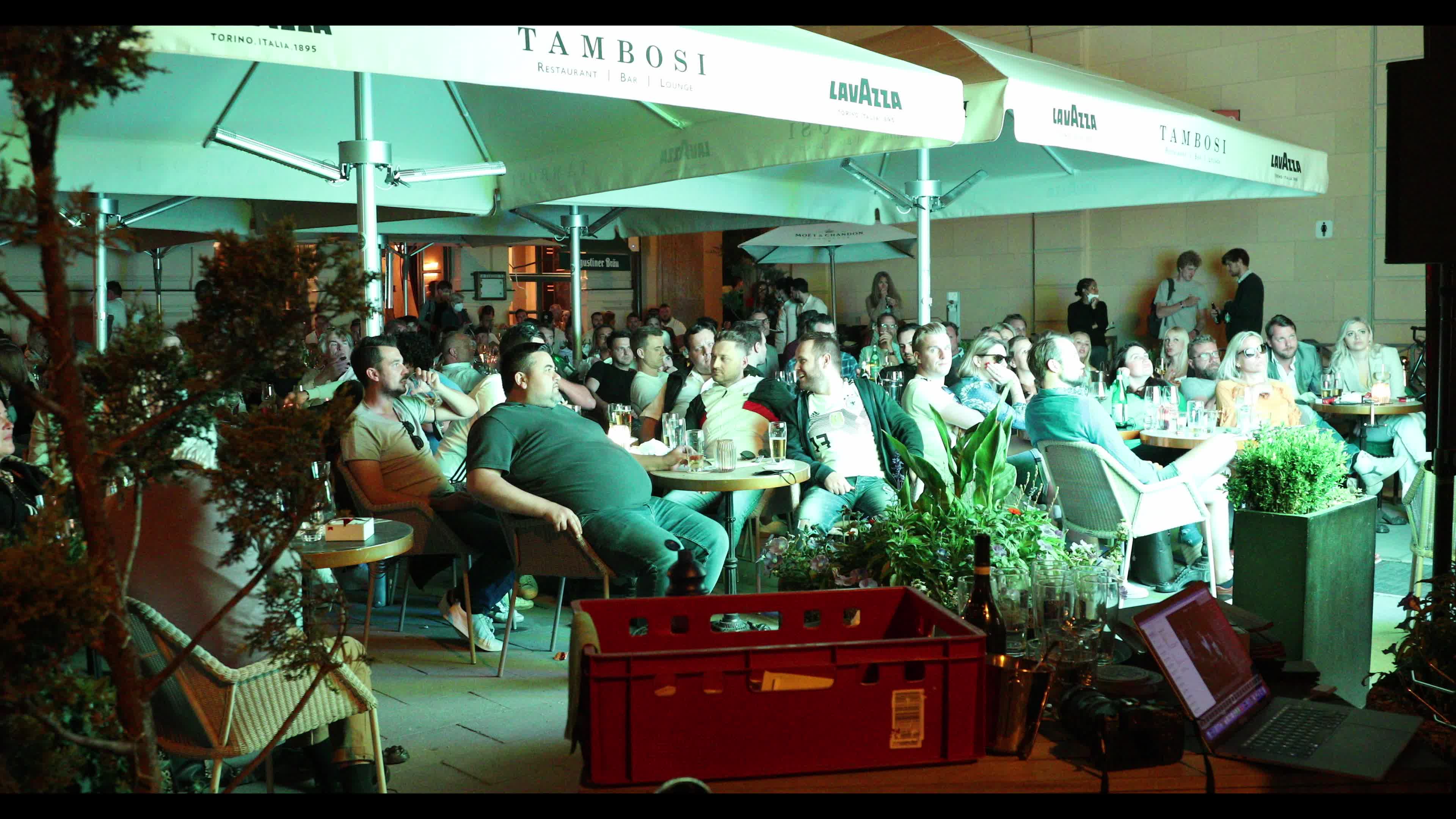 Football Fans watching the Euro 2020 match Germany – France in Munich